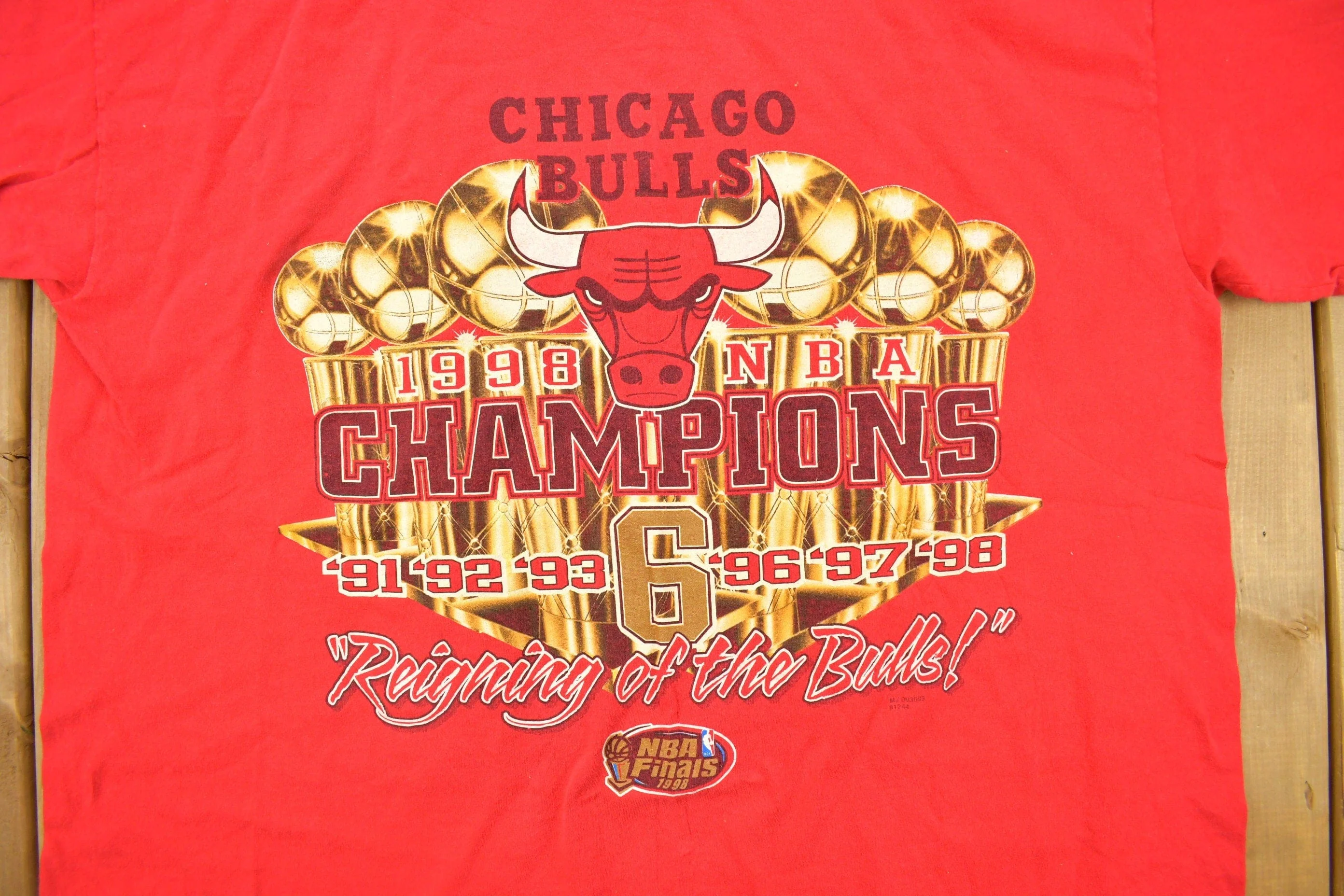 Vintage 1998 Chicago Bulls NBA Graphic T-Shirt Men's 2XL - Image 3
