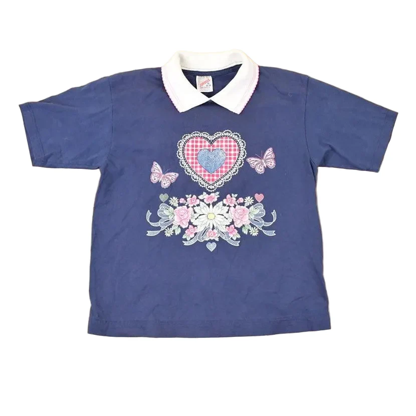 Vintage 1998 Endless Designs Grandma Floral Souvenir Collared T-Shirt Women's M