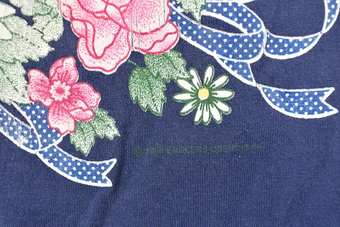 Vintage 1998 Endless Designs Grandma Floral Souvenir Collared T-Shirt Women's M - Image 4