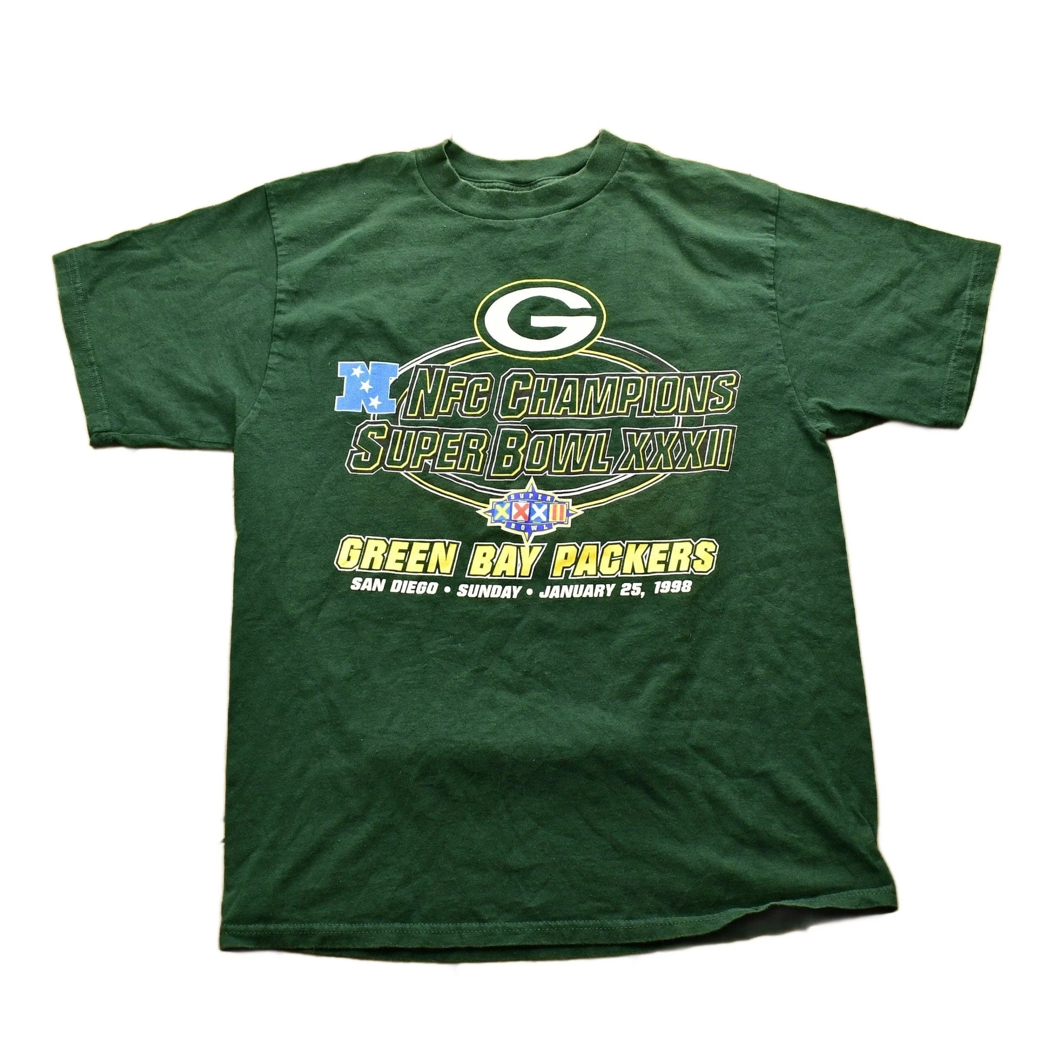 Vintage 1998 Green Bay Packers Super Bowl Logo 7 T-Shirt Men's Large