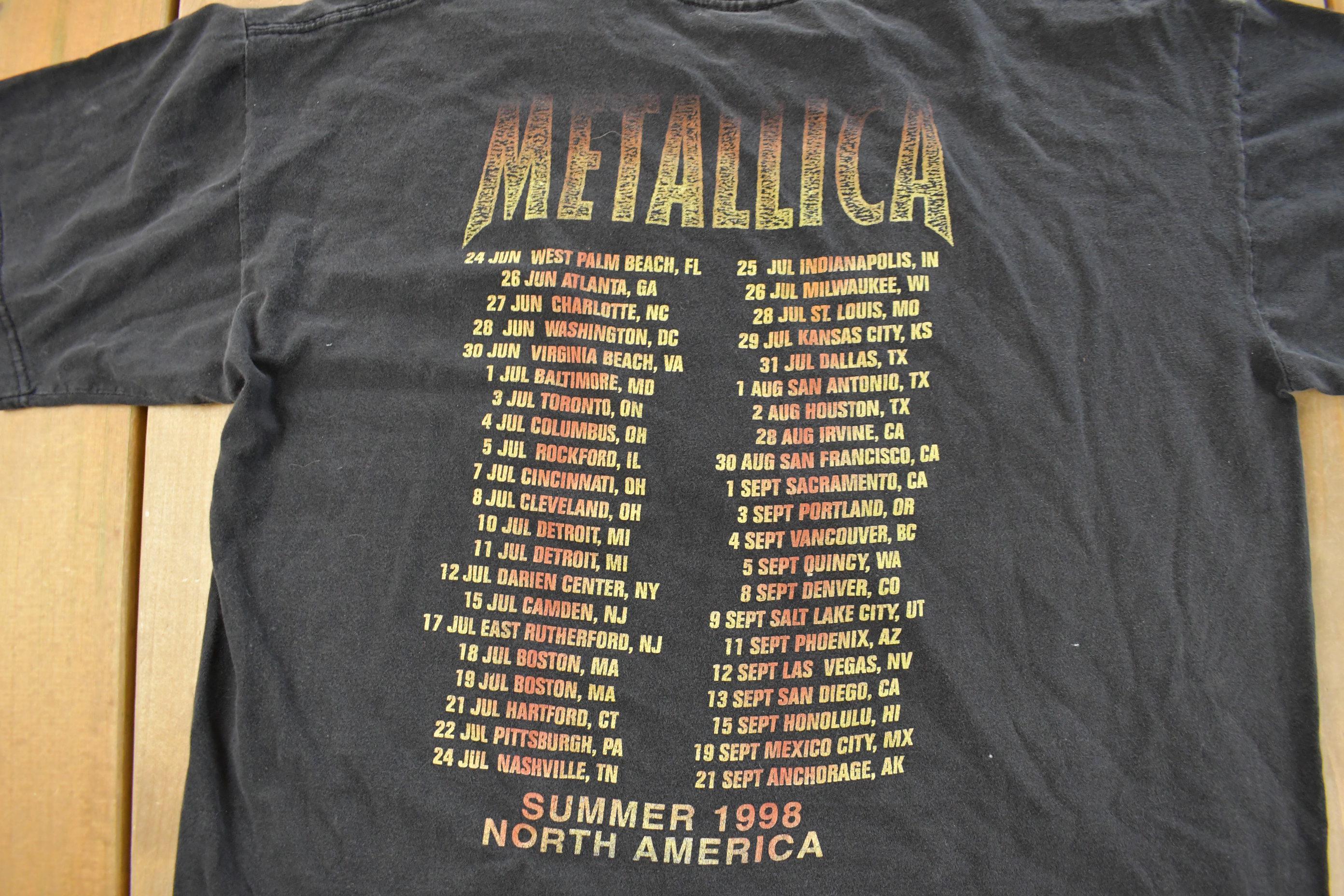Vintage 1998 Metallica Reload Summer Tour Band T-Shirt Men's XL - Image 8