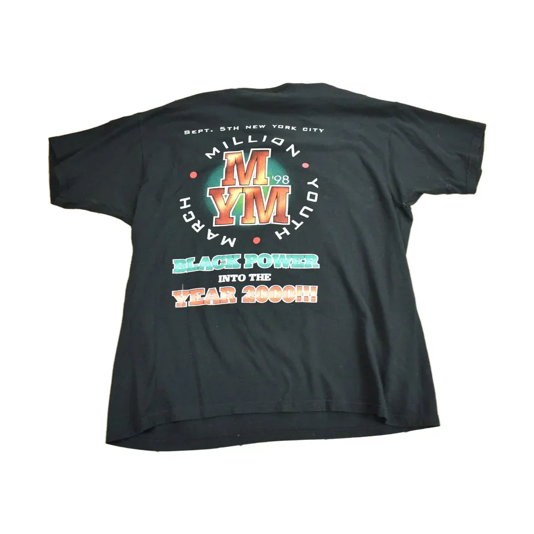 Vintage 1998 Million Youth March African American Pride Graphic T Shirt Men's XL - Image 2