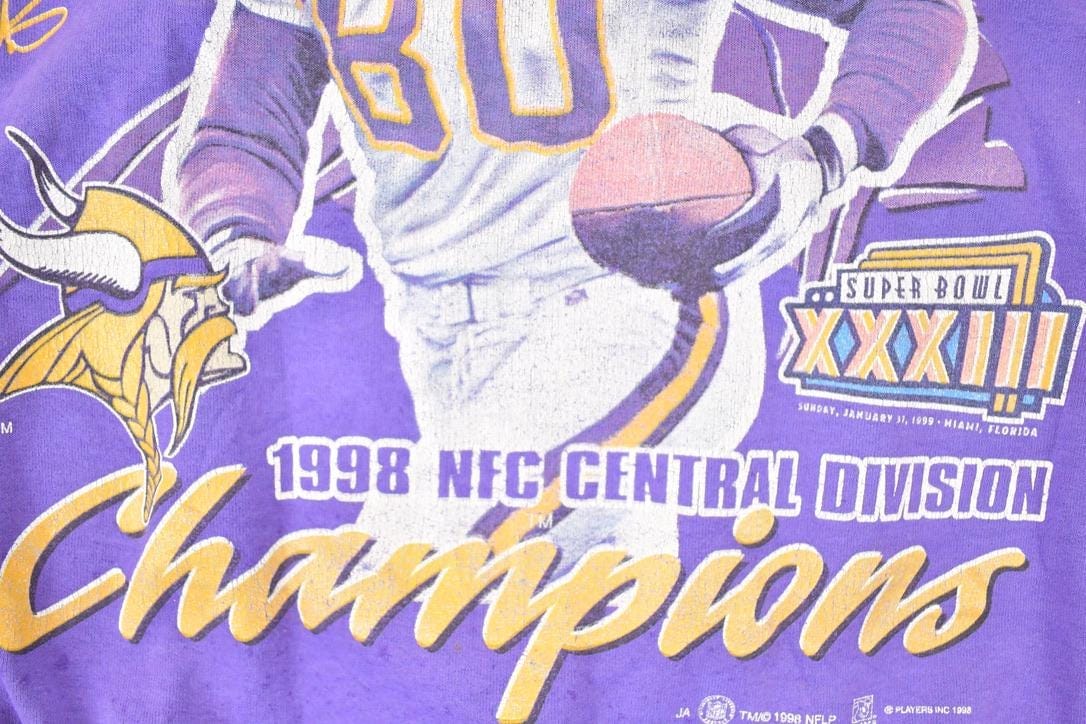 Vintage 1998 Minnesota Vikings Super Bowl Champions NFL Crewneck Sweatshirt Men's XL - Image 4