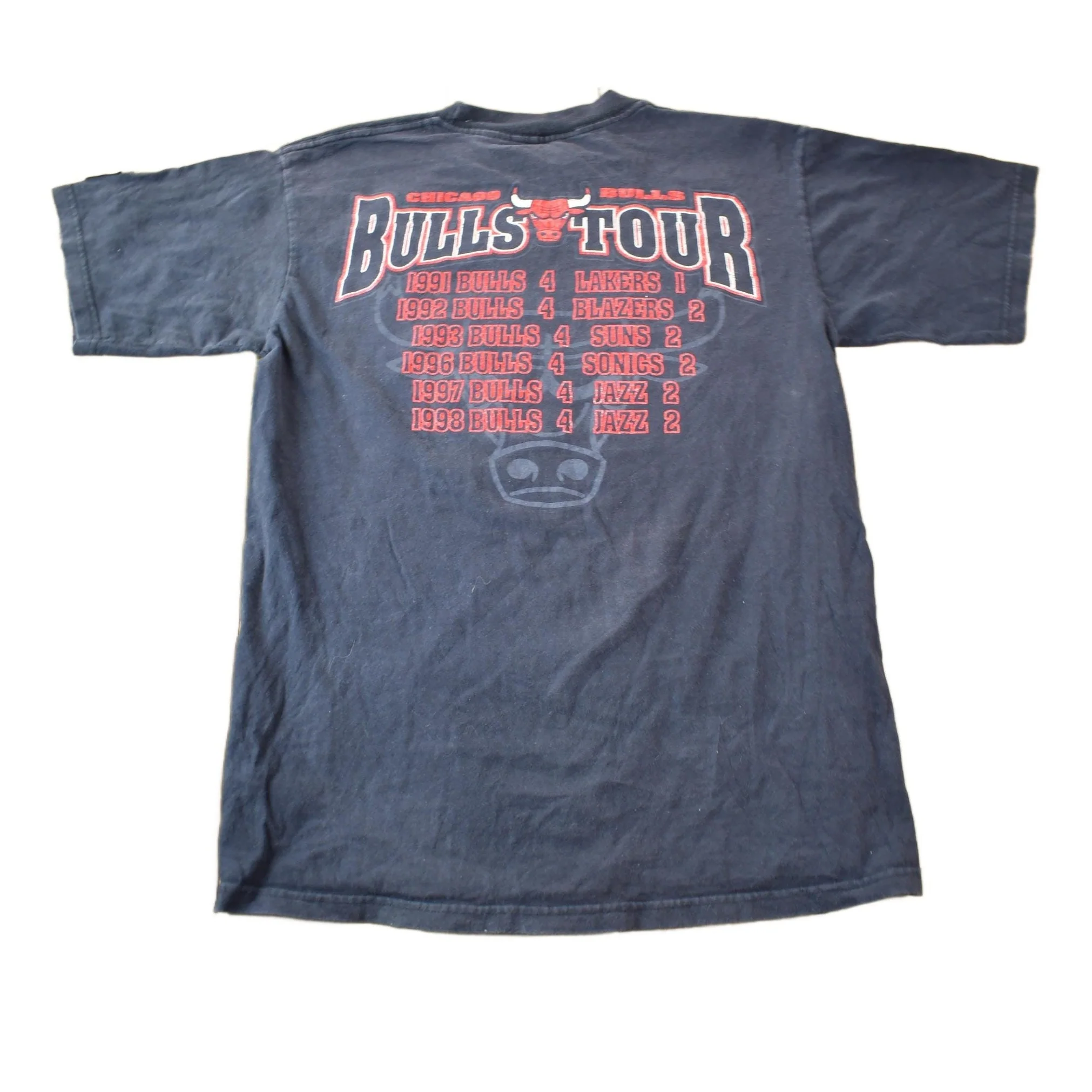 Vintage 1998 NBA Chicago Bulls Champions Graphic T-Shirt Men's Medium - Image 2