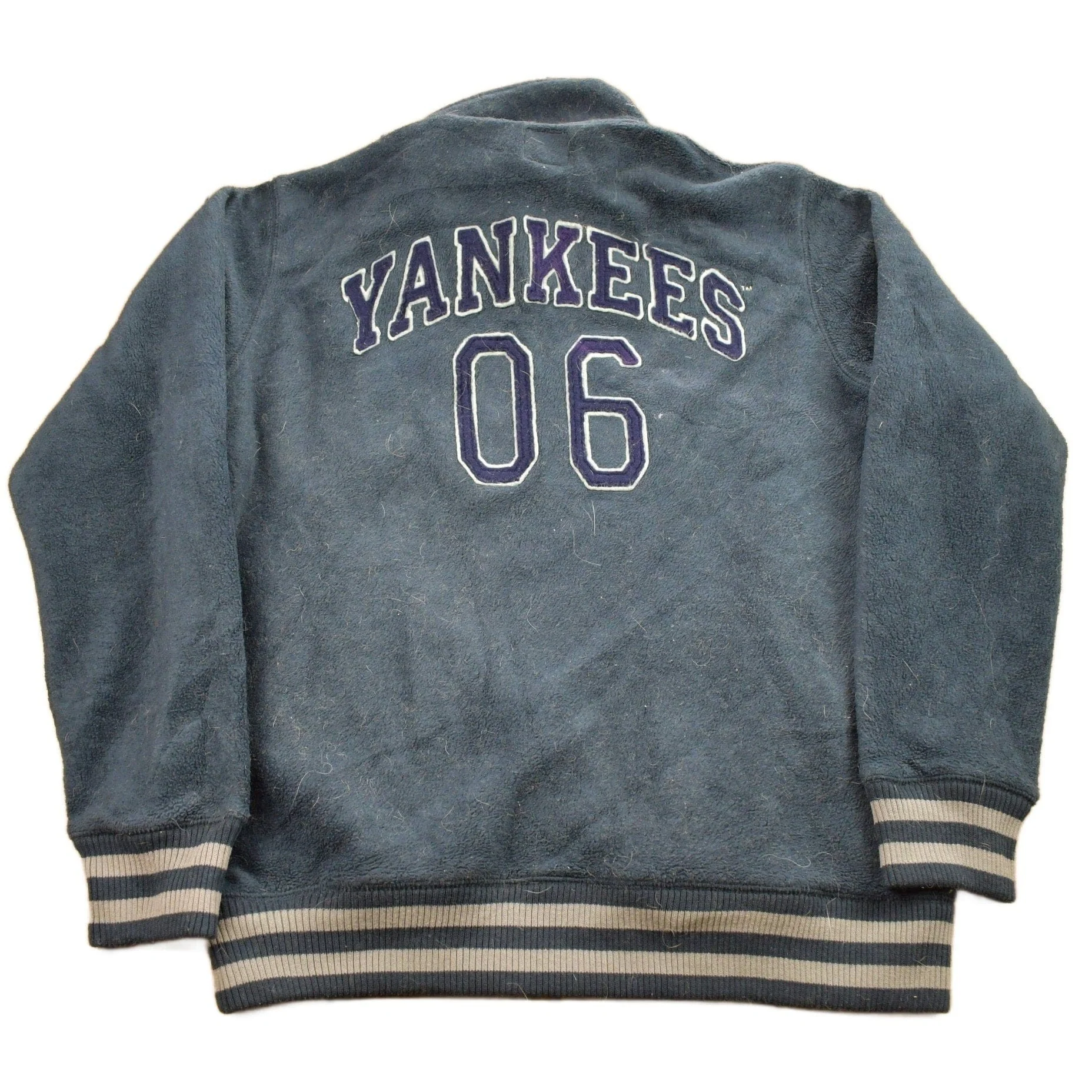 Vintage 1998 New Yankees MLB Heavy Weight Quarter Zip Fleece Sweater Men's XL - Image 2