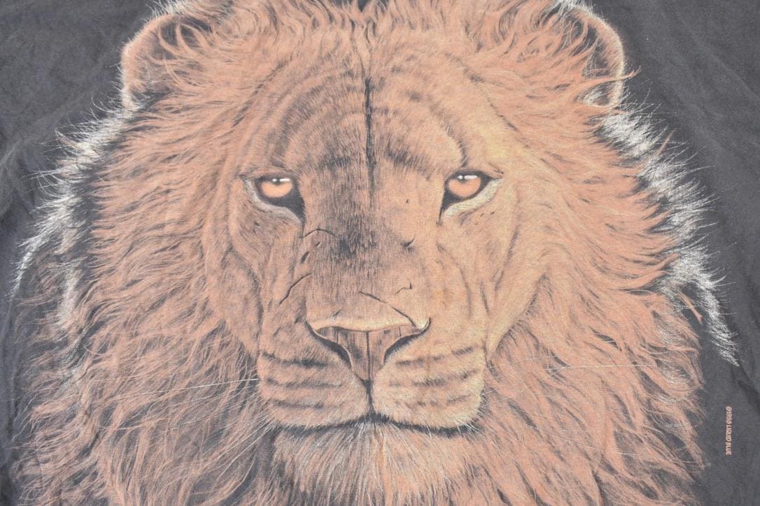 Vintage 1998 Thrashed King Of The Jungle Lion Face Souvenir T-Shirt Men's XXL - Image 3