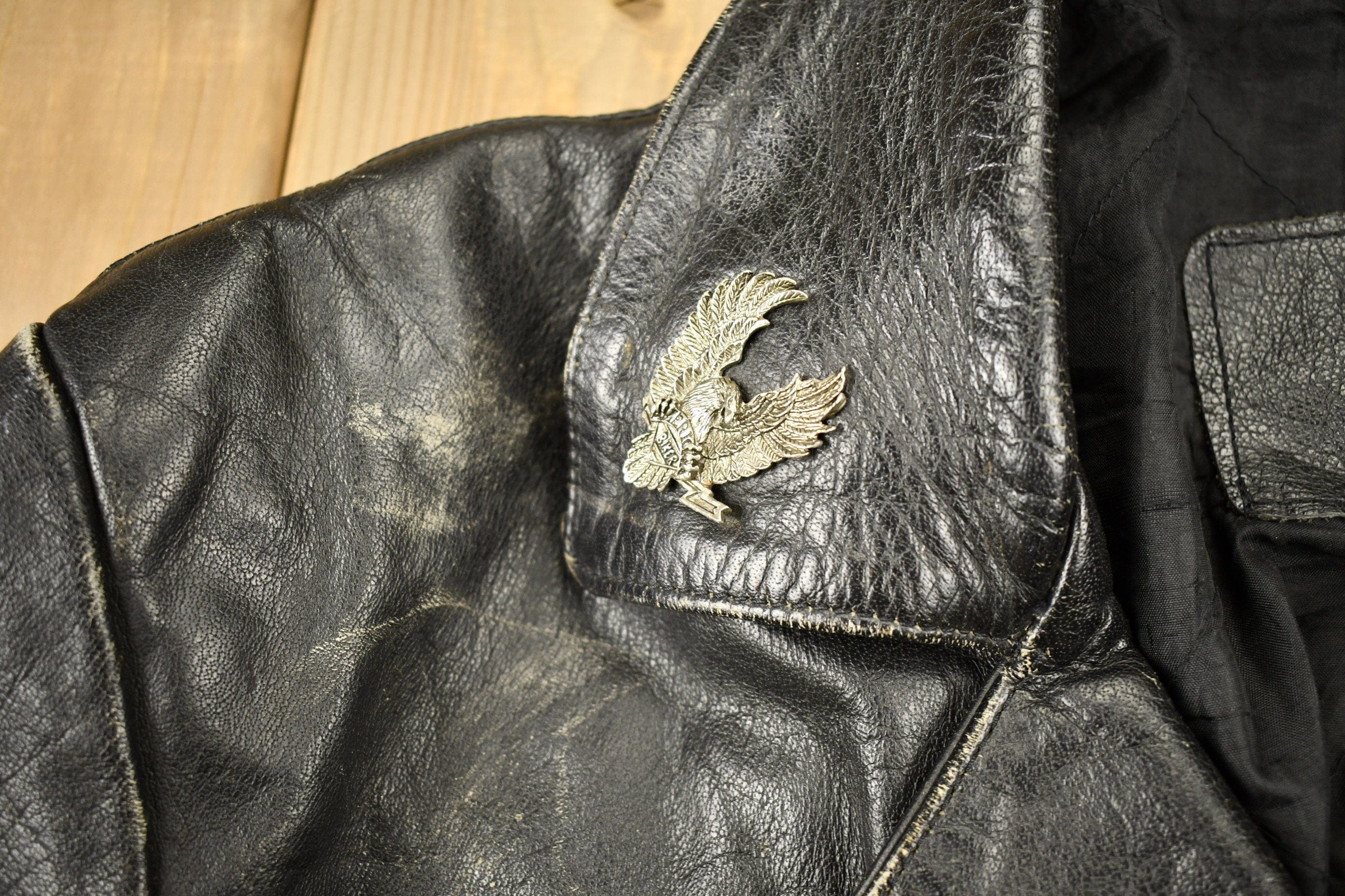 Vintage 1998s Fringed Leather Motorcycle Jacket Men's Large - Image 6