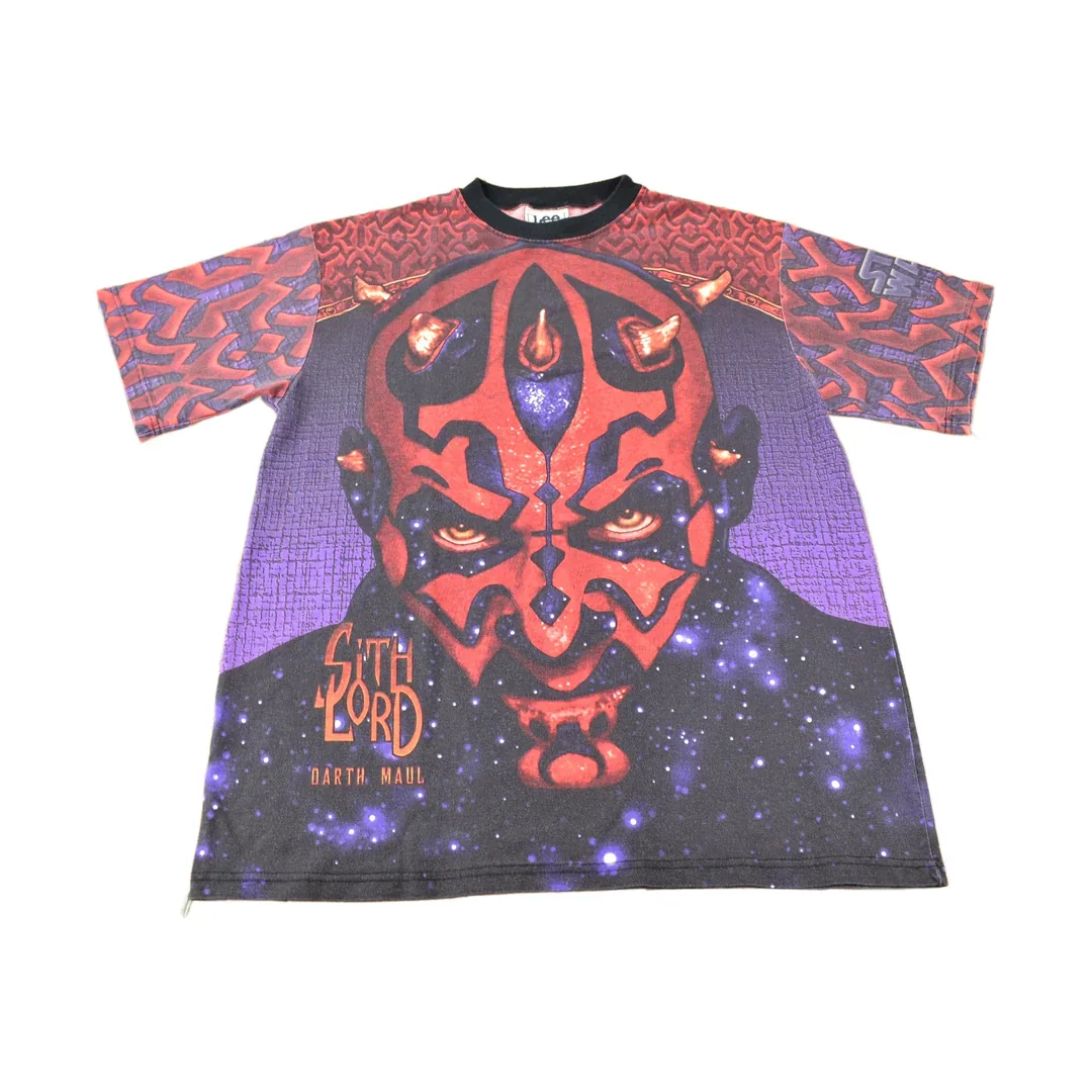 Vintage 1999 Darth Maul Sith Lord All Over Print Star Wars Episode 1 T-Shirt Men's Large