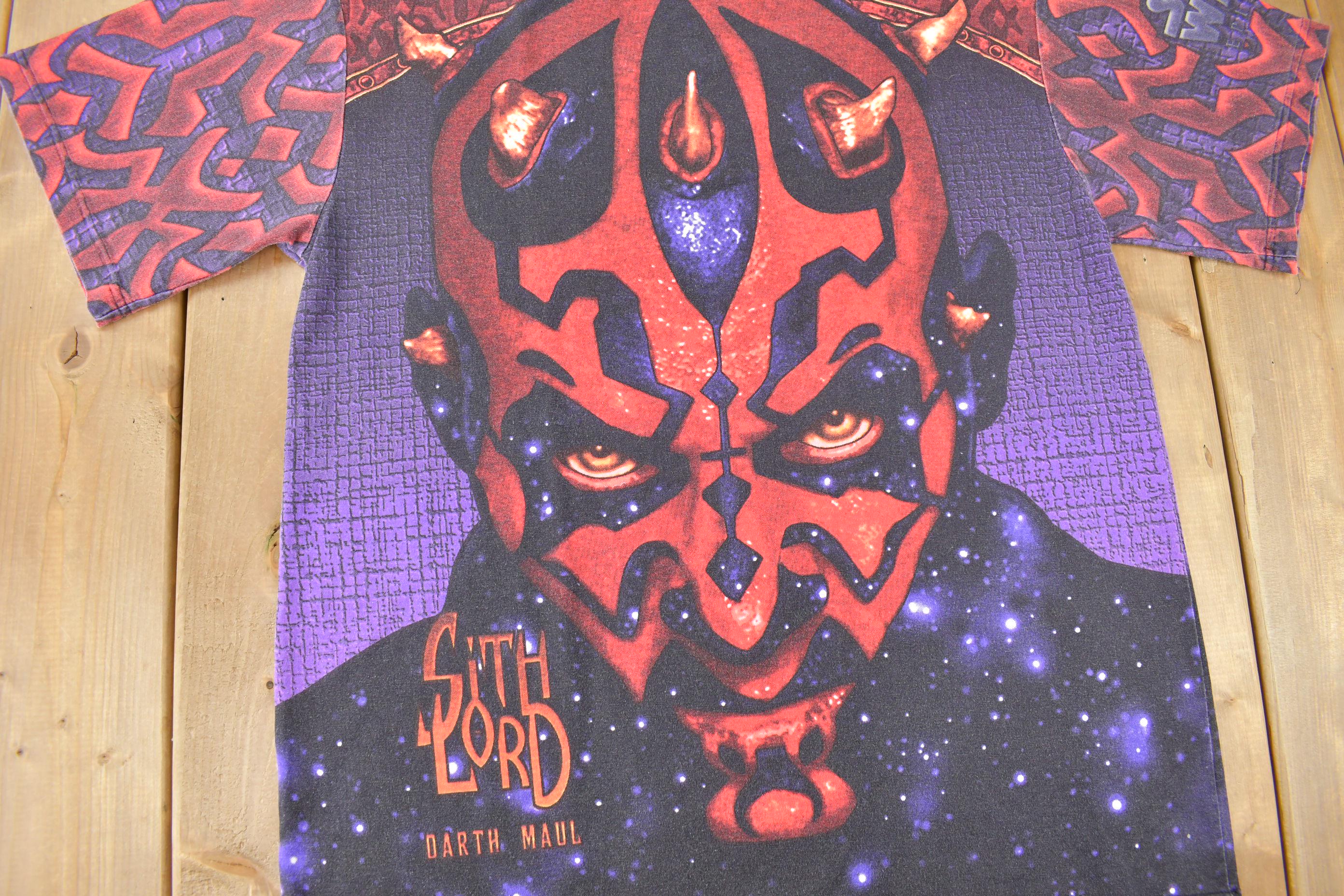 Vintage 1999 Darth Maul Sith Lord All Over Print Star Wars Episode 1 T-Shirt Men's Large - Image 3