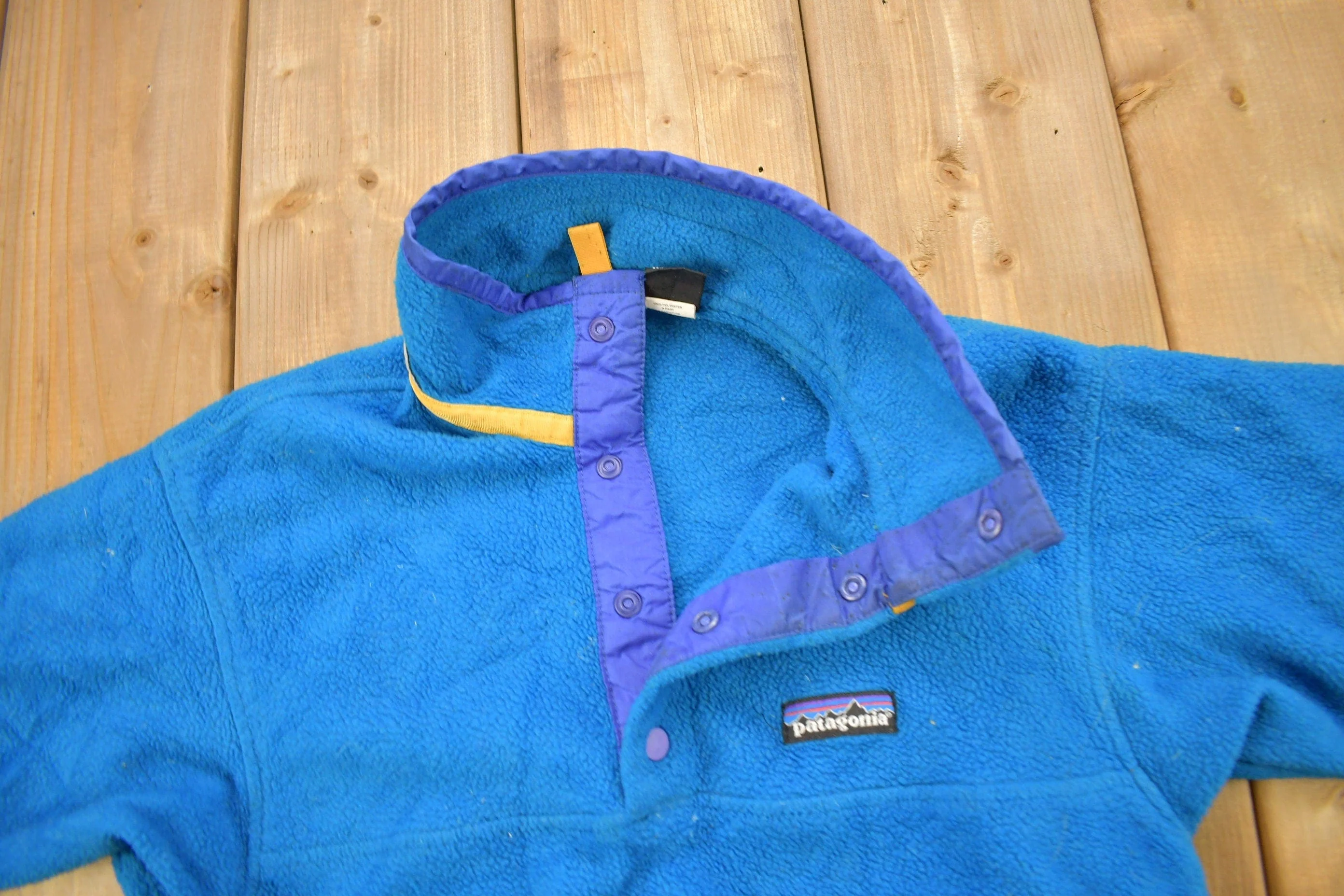 Vintage 1999 Patagonia T-Snap Fleece Kids Size Sweater Youth M - Image 4