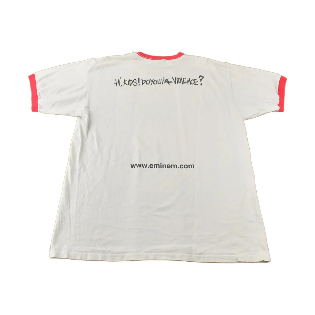 Vintage 1999 Slim Shady Eminem Graphic Ringer T Shirt - Image 2