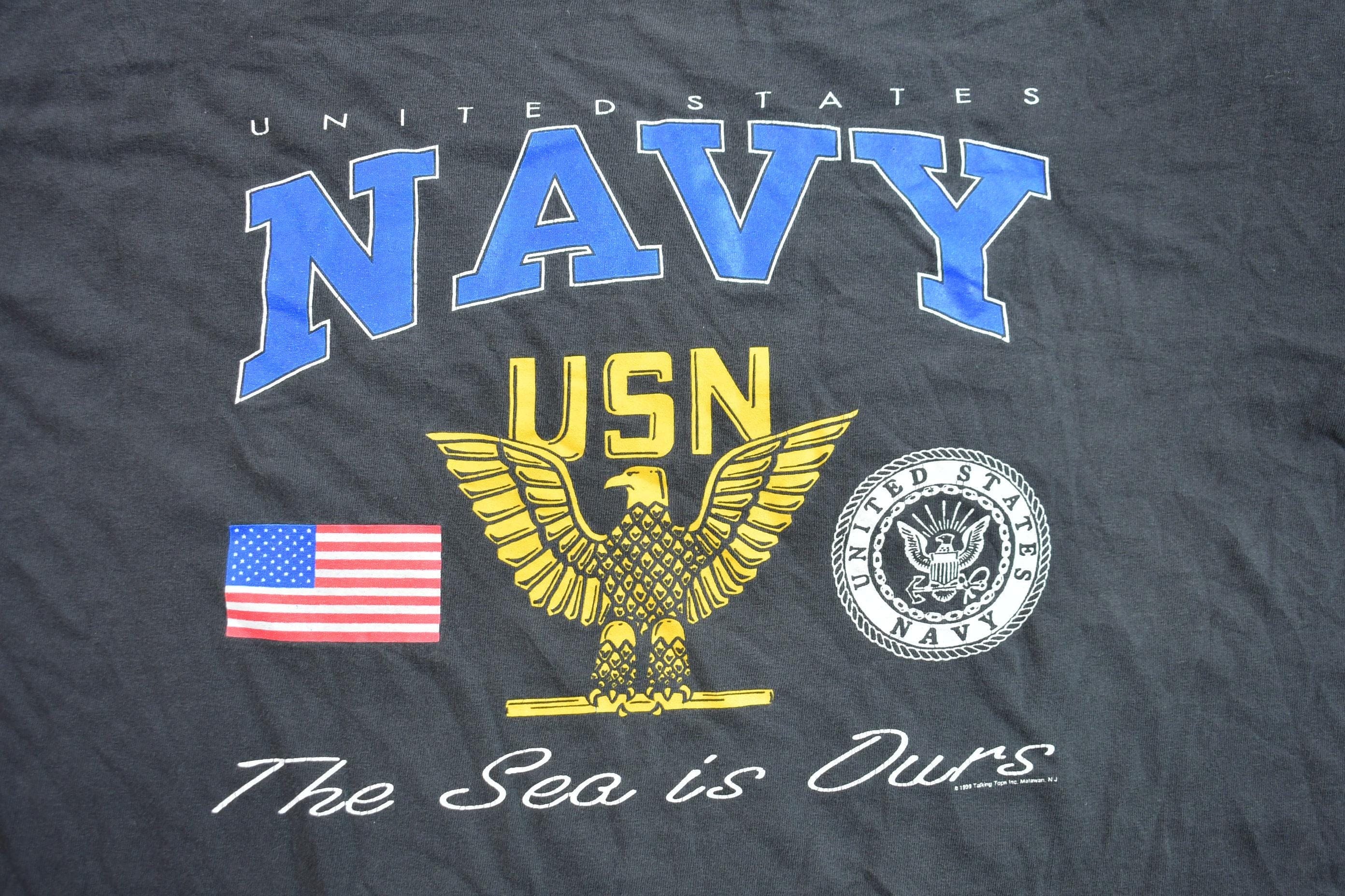 Vintage 1999 United States Navy Graphic T-Shirt Men's 2XL - Image 4
