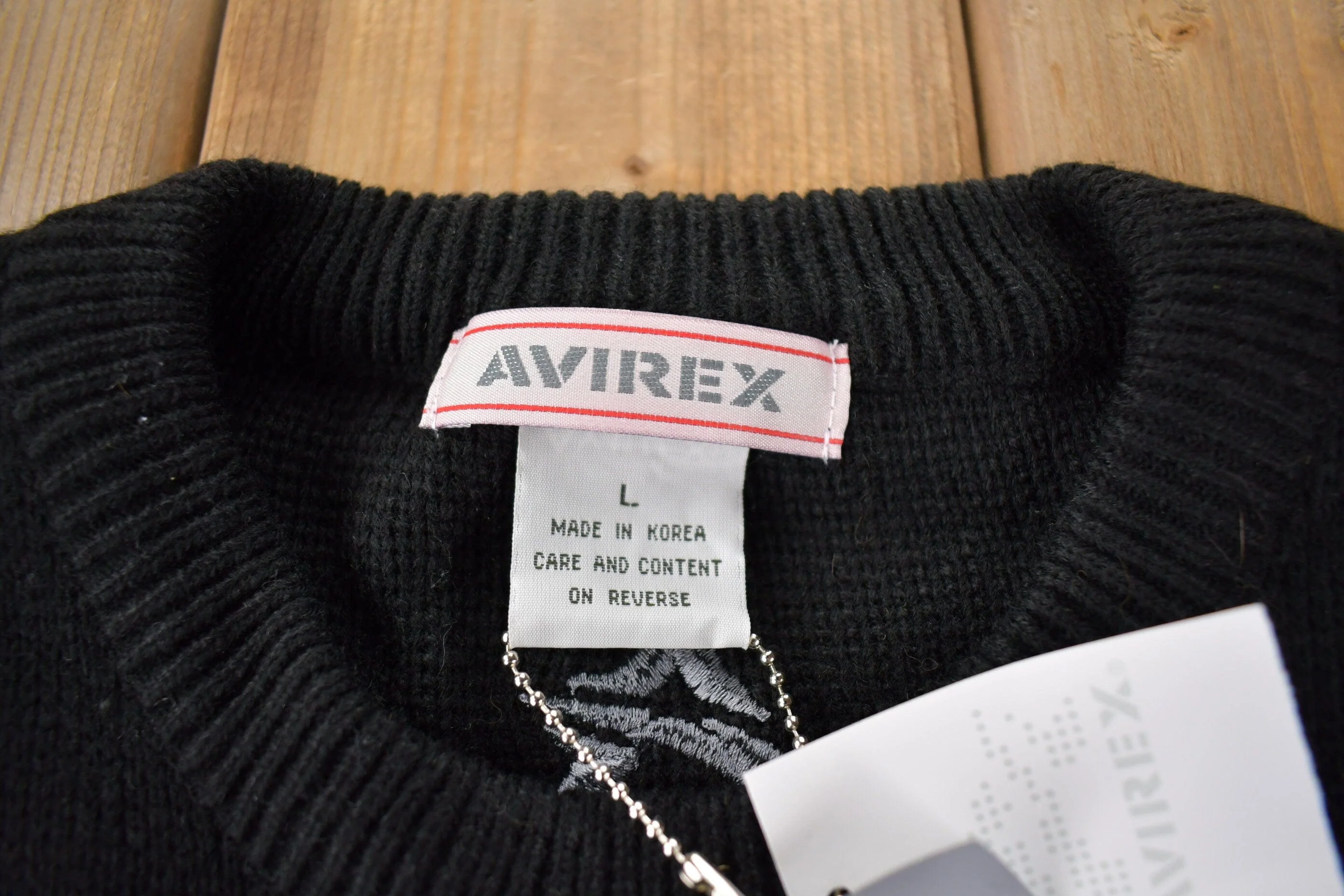 Vintage 2000s Avirex Embroidered Deadstock Knit Crewneck Sweater Size L - Image 7