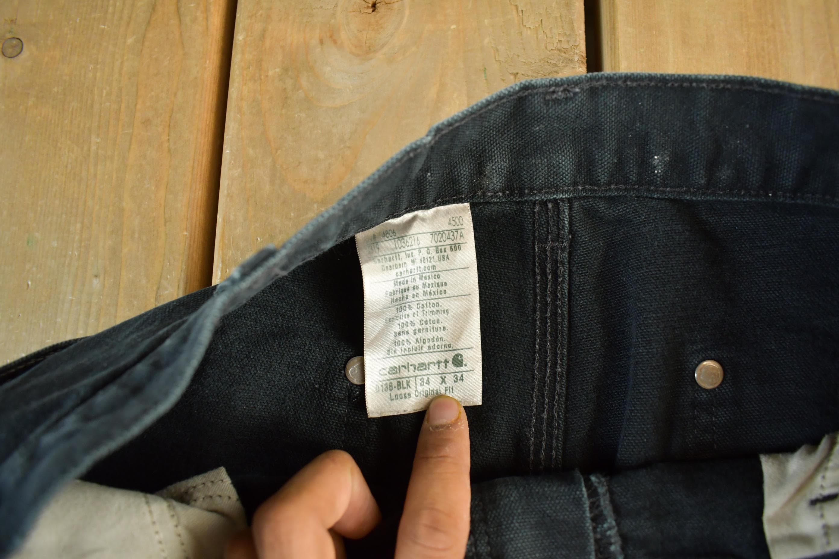 Vintage 2000s Carhartt Distressed Double Knee Denim Work Jeans Men's Medium 33 x 32 - Image 5