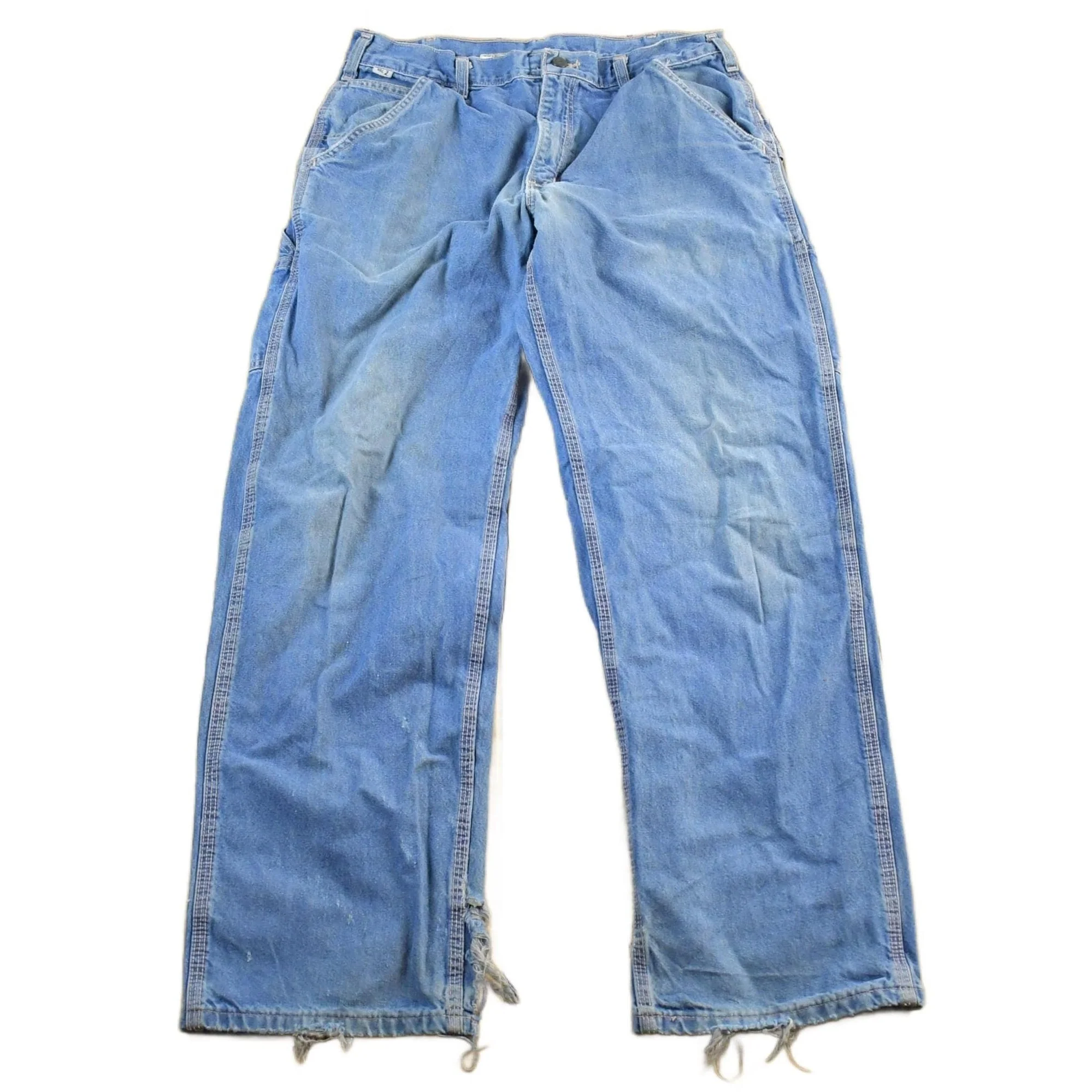 Vintage 2000s Carhartt Distressed Fire Resistant FR Workwear Denim Jeans Men's 32 x 30 - Image 2