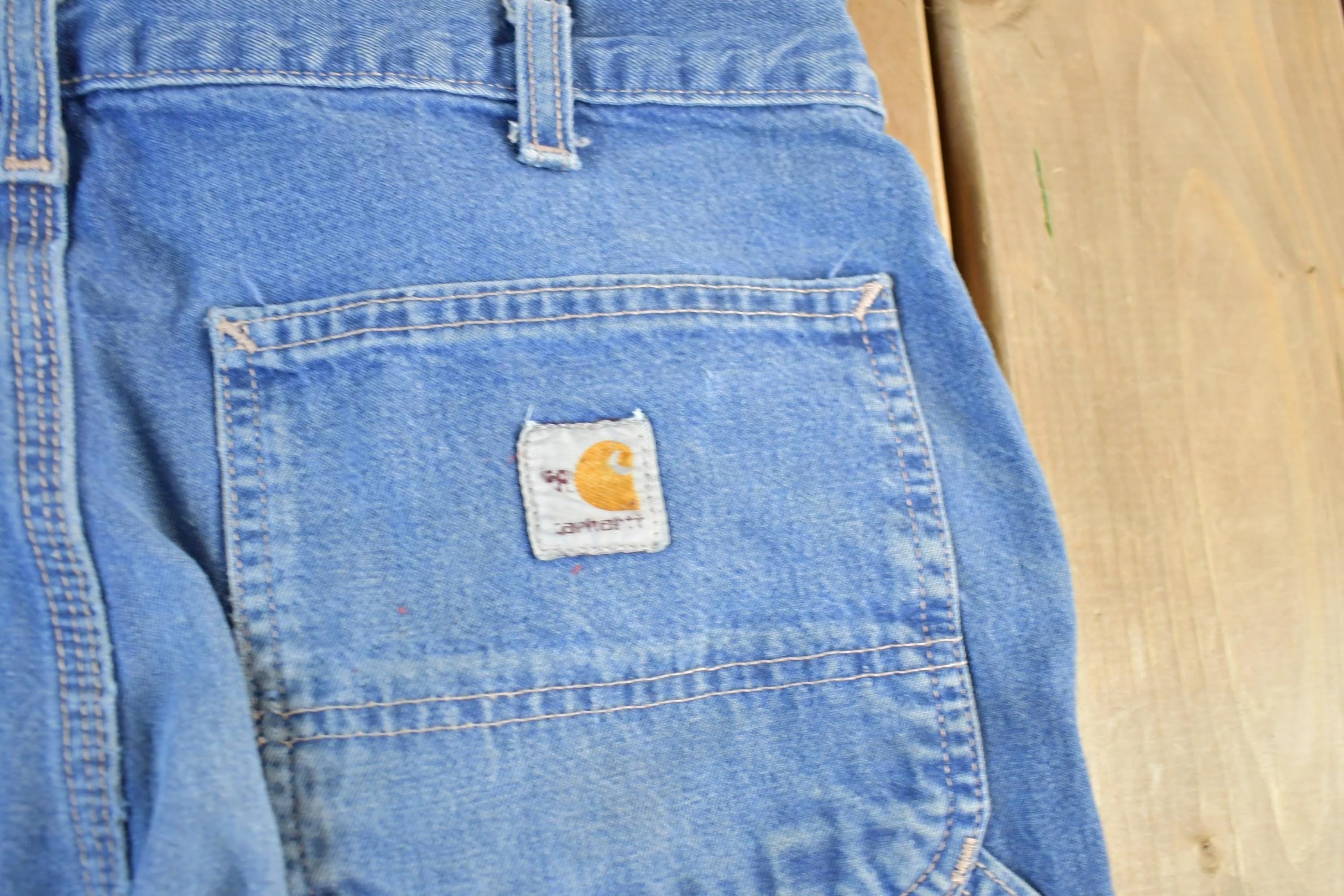 Vintage 2000s Carhartt Distressed Fire Resistant FR Workwear Denim Jeans Men's 32 x 30 - Image 4