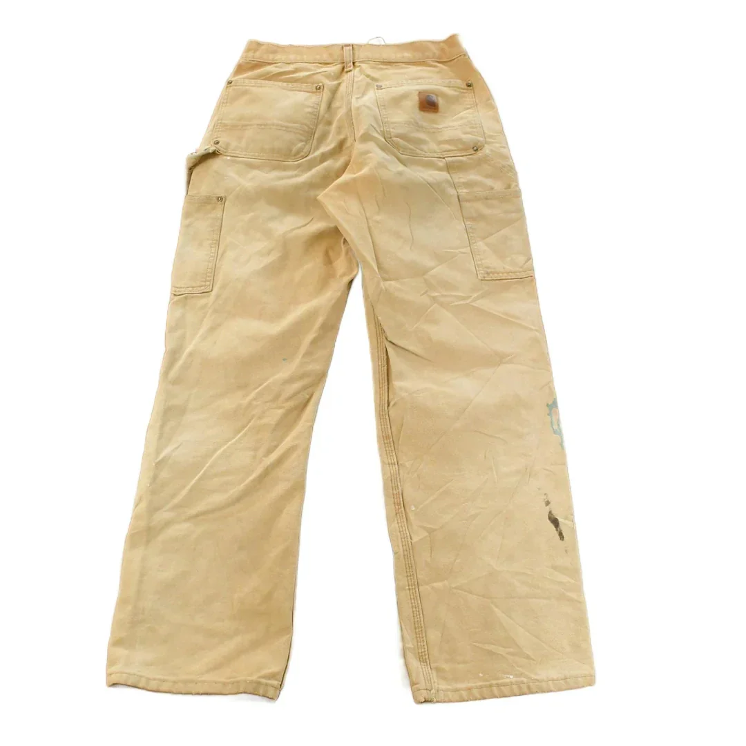 Vintage 2000s Carhartt Distressed Sun Faded Double Knee Pants Men's 28 x 28 - Image 2