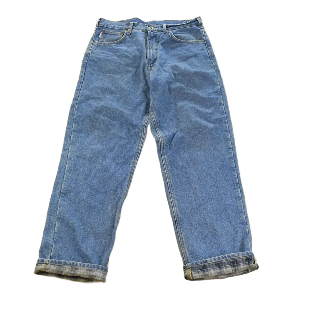 Vintage 2000s Carhartt Flannel Lined Denim Jeans Men's 36 x 32 - Image 2