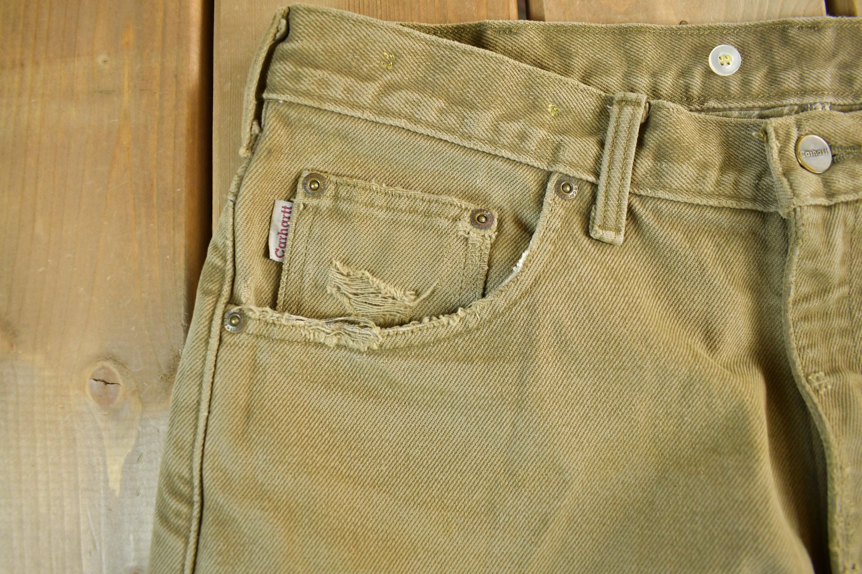 Vintage 2000s Carhartt Lined Carpenter Work Denim Jeans Men's 34 x 31 - Image 5