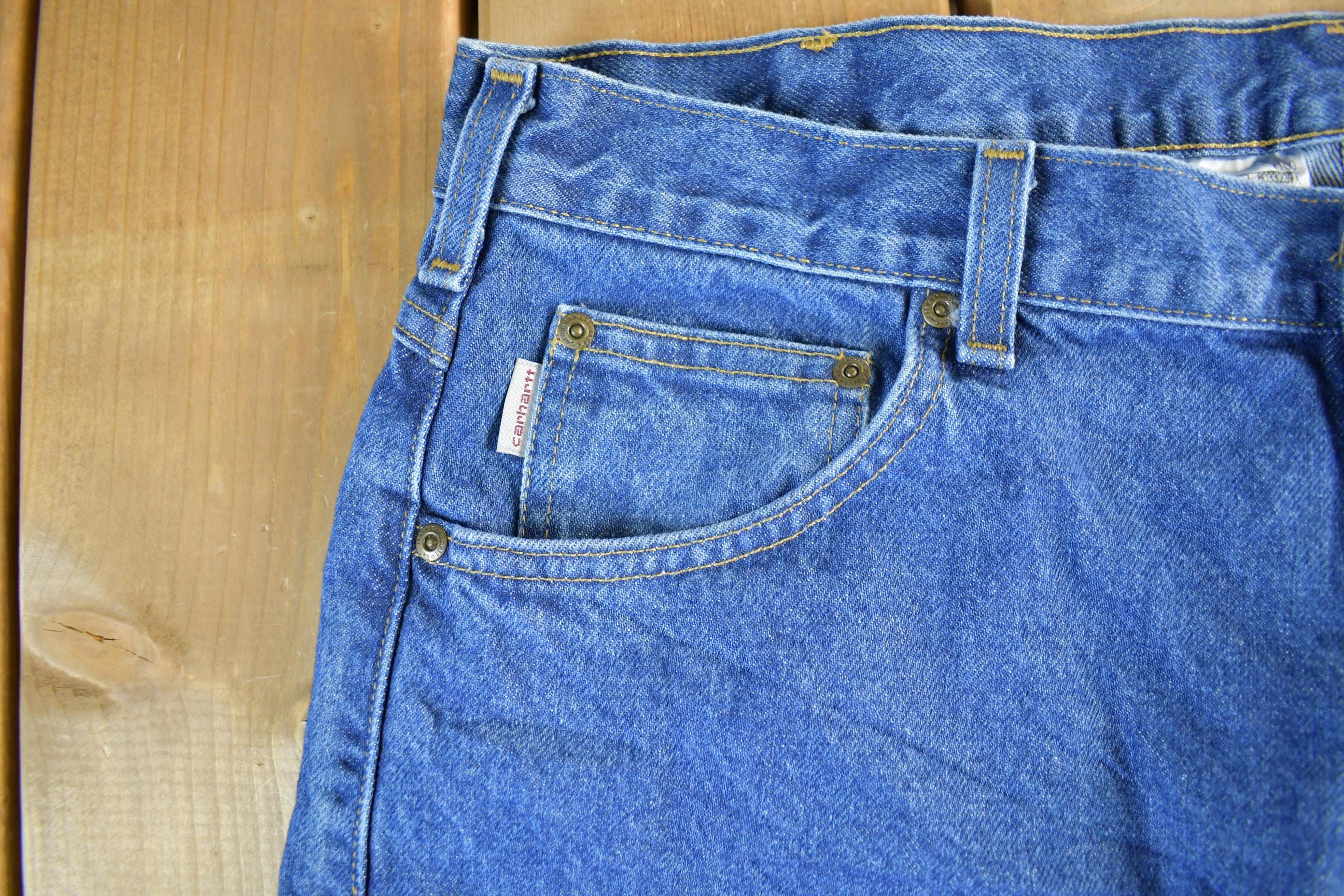 Vintage 2000s Carhartt Relaxed Fit Denim Work Jeans Men's 38 x 32 - Image 4