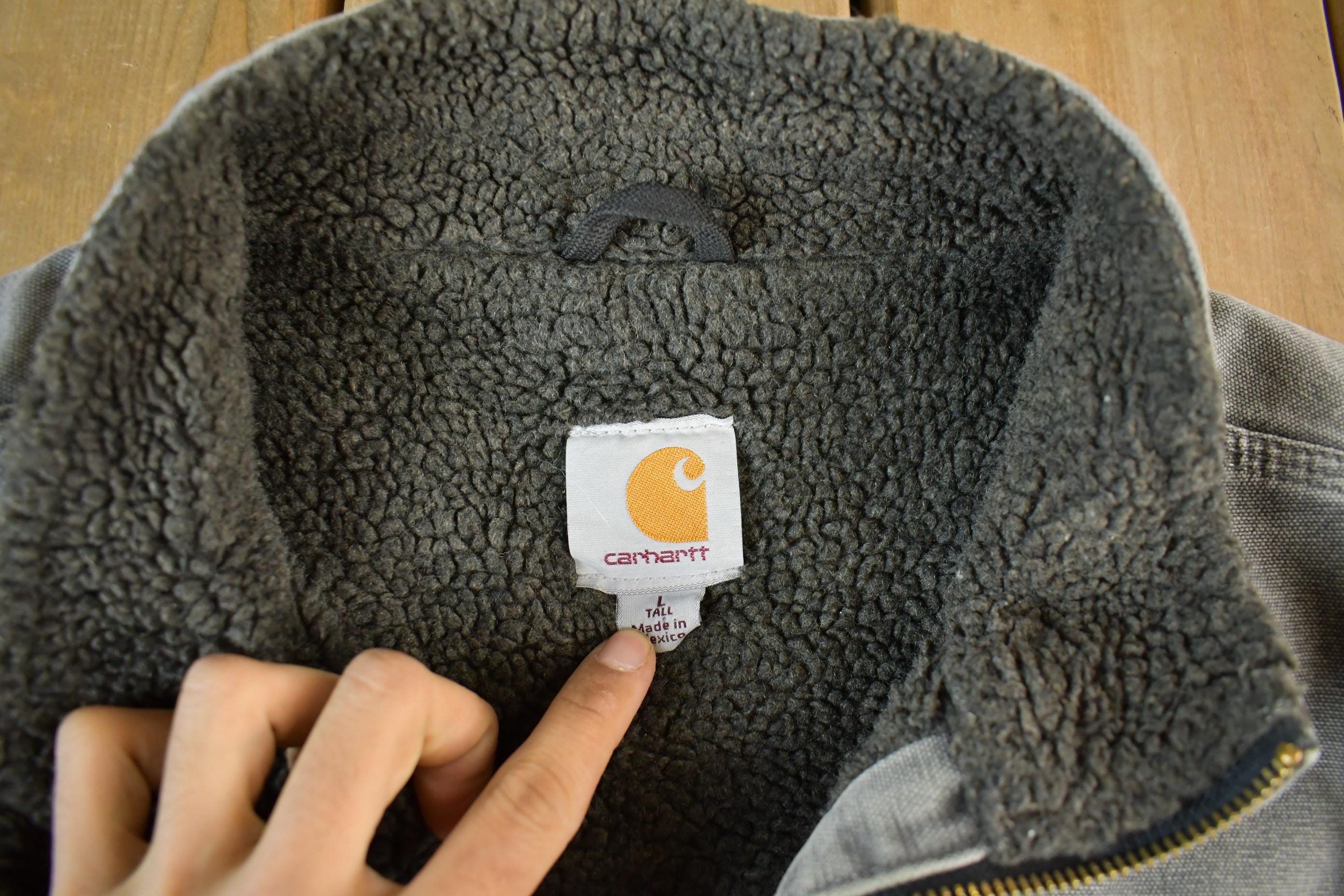 Vintage 2000s Carhartt Sun Faded Distressed Sherpa Lined Jacket Vest Mens Large - Image 5