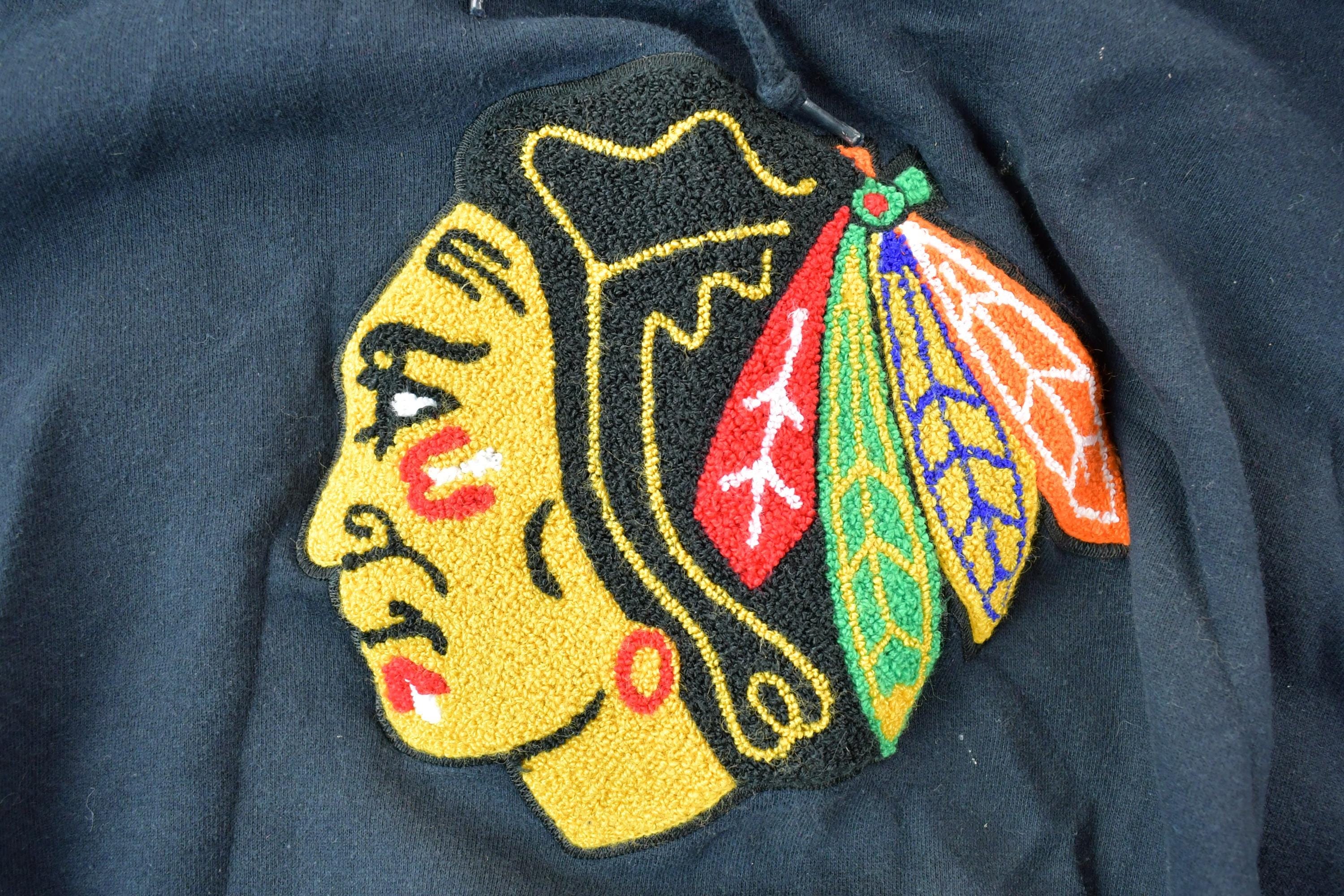 Vintage 2000s Chicago Blackhawks Majestic NHL Hockey Hoodie Sweatshirt Men's 2XL - Image 3