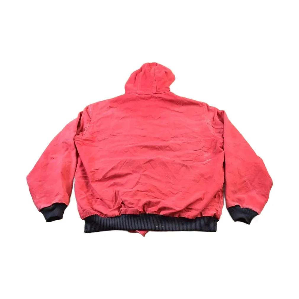 Vintage 2000s Distressed Carhartt Red Active Jacket Size L - Image 2