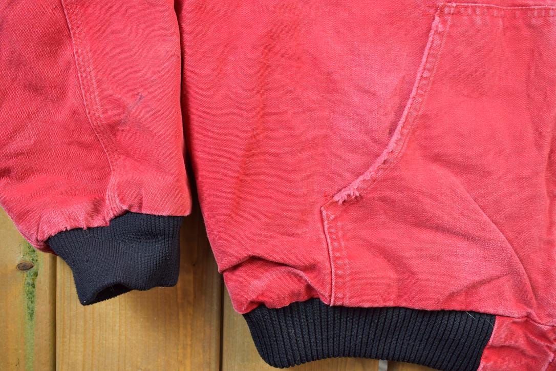 Vintage 2000s Distressed Carhartt Red Active Jacket Size L - Image 7