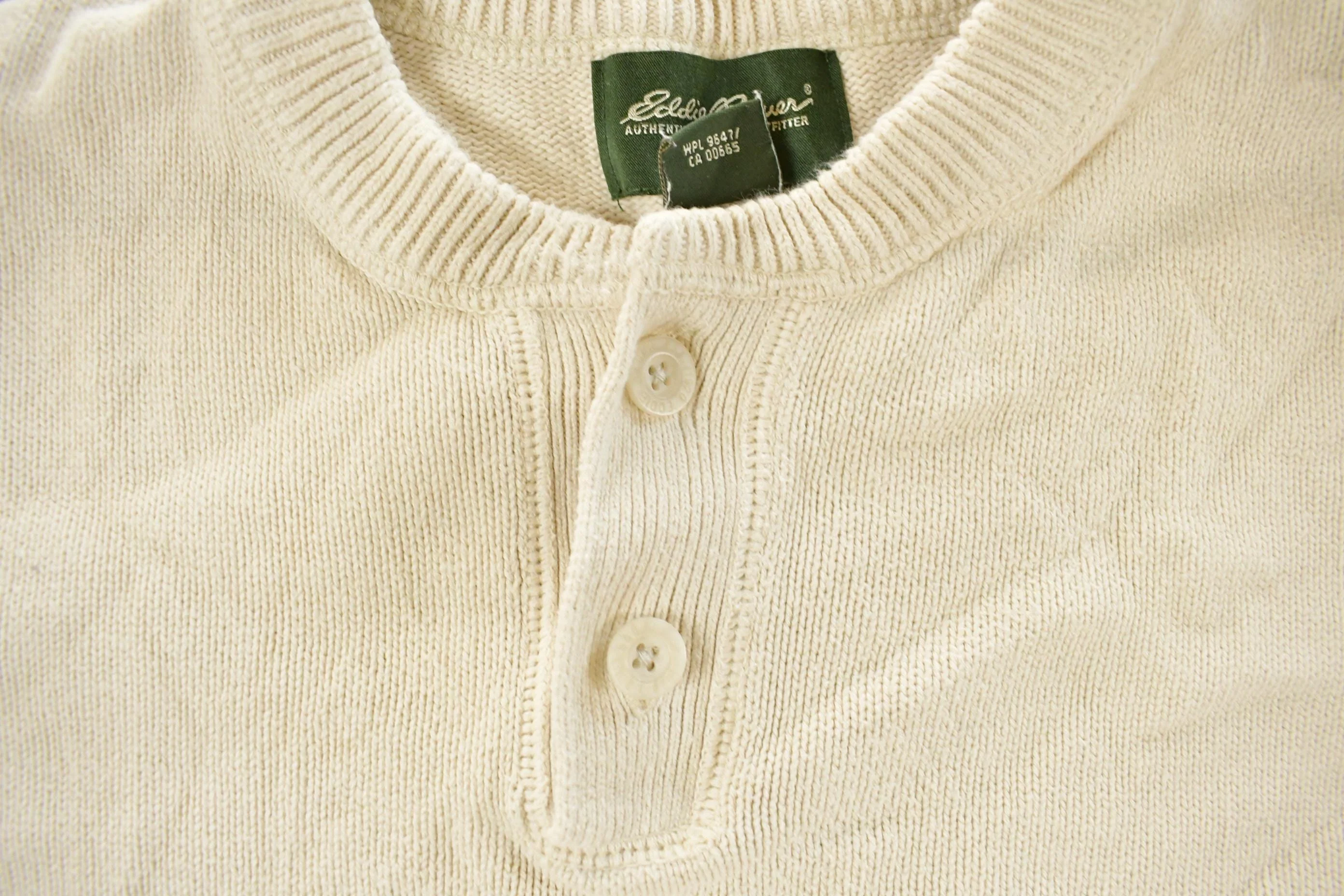 Vintage 2000s Eddie Bauer Henley Sweater Men's XL - Image 4