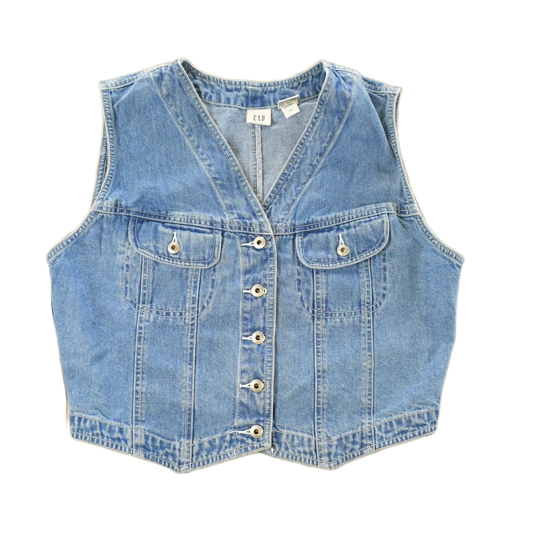 Vintage 2000s Gap Denim Button Up Vest Jacket Women's M