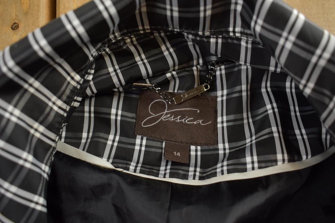 Vintage 2000s Jessica Plaid Overcoat Women's L - Image 3