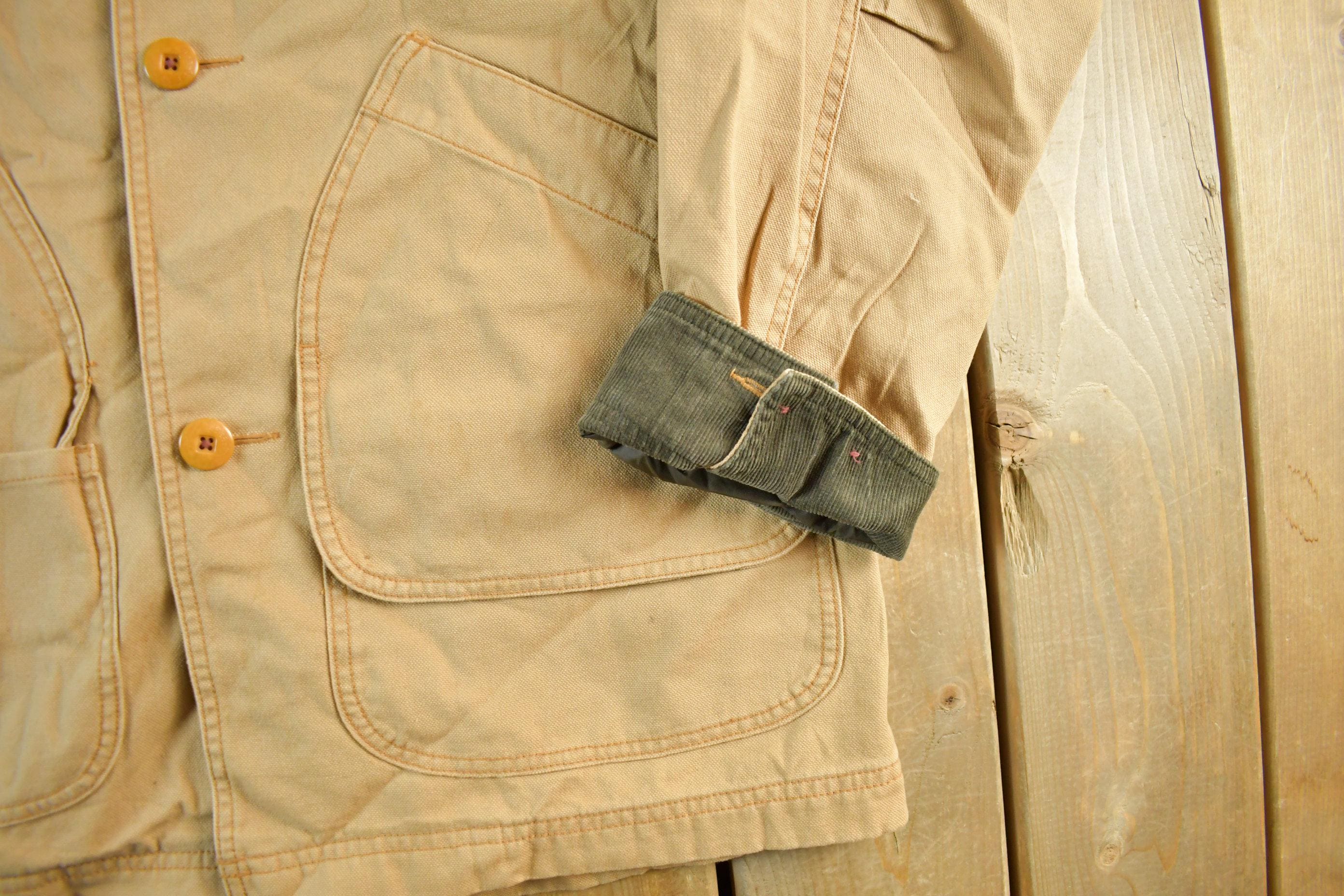 Vintage 2000s L.L. Bean Flannel Lined Barn Chore Coat Men's Large - Image 3