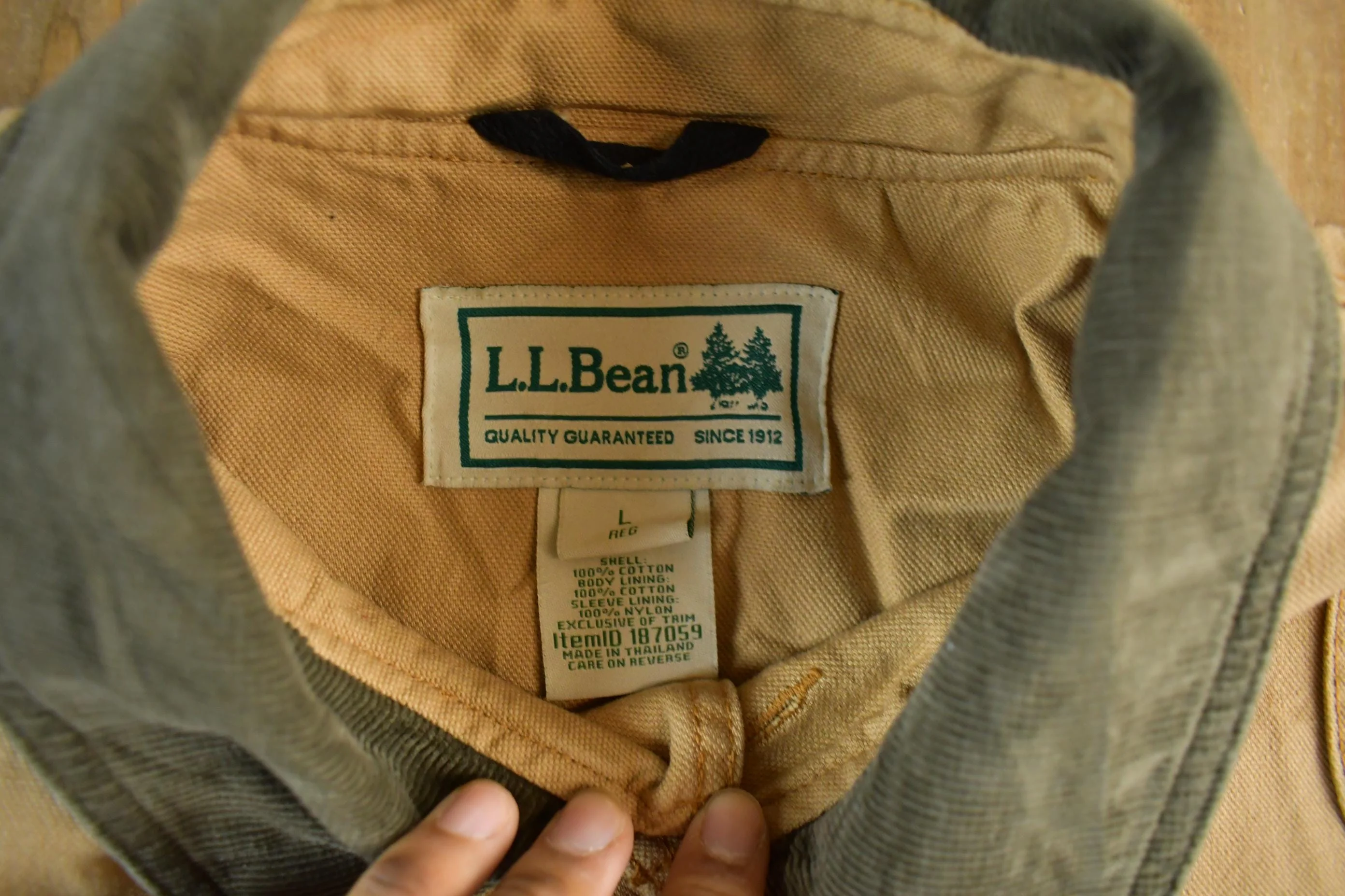 Vintage 2000s L.L. Bean Flannel Lined Barn Chore Coat Men's Large - Image 5