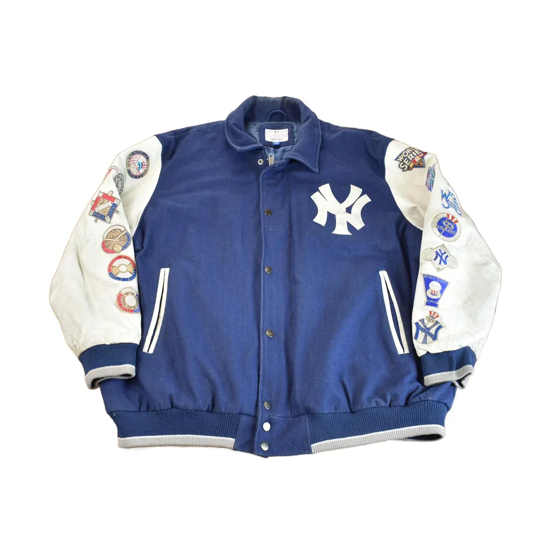 Vintage 2000s MLB New York Yankees 27 Time World Series Champion Embroidered Letterman