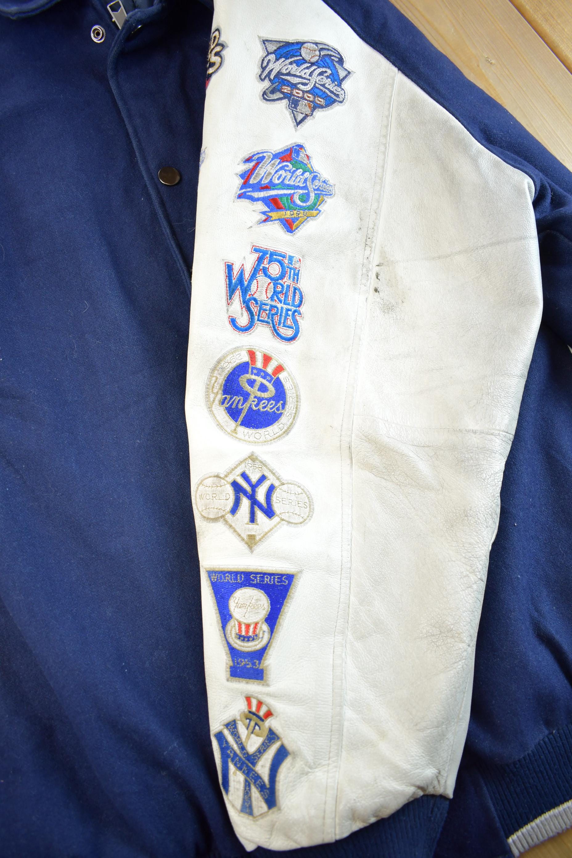 Vintage 2000s MLB New York Yankees 27 Time World Series Champion Embroidered Letterman - Image 3