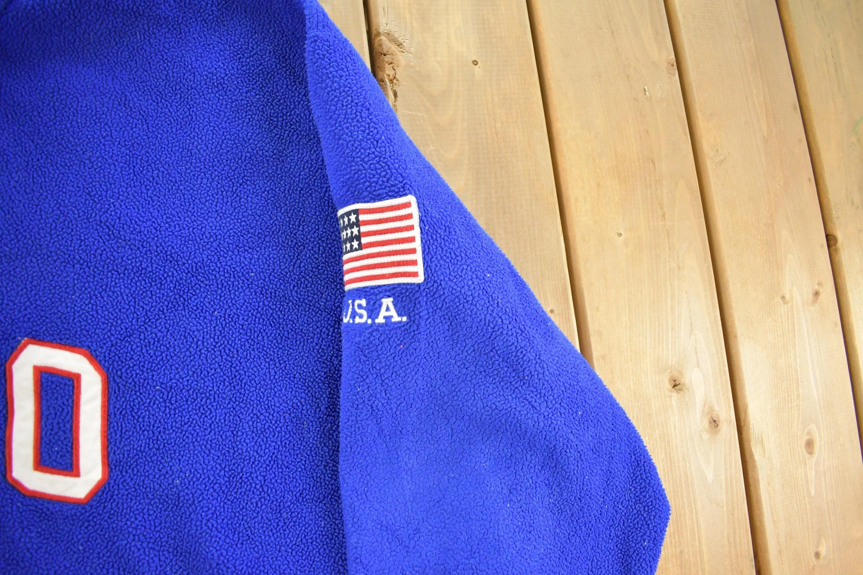 Vintage 2000s Polo Ralph Lauren Embroidered Fleece Sweater Men's 6XL - Image 4