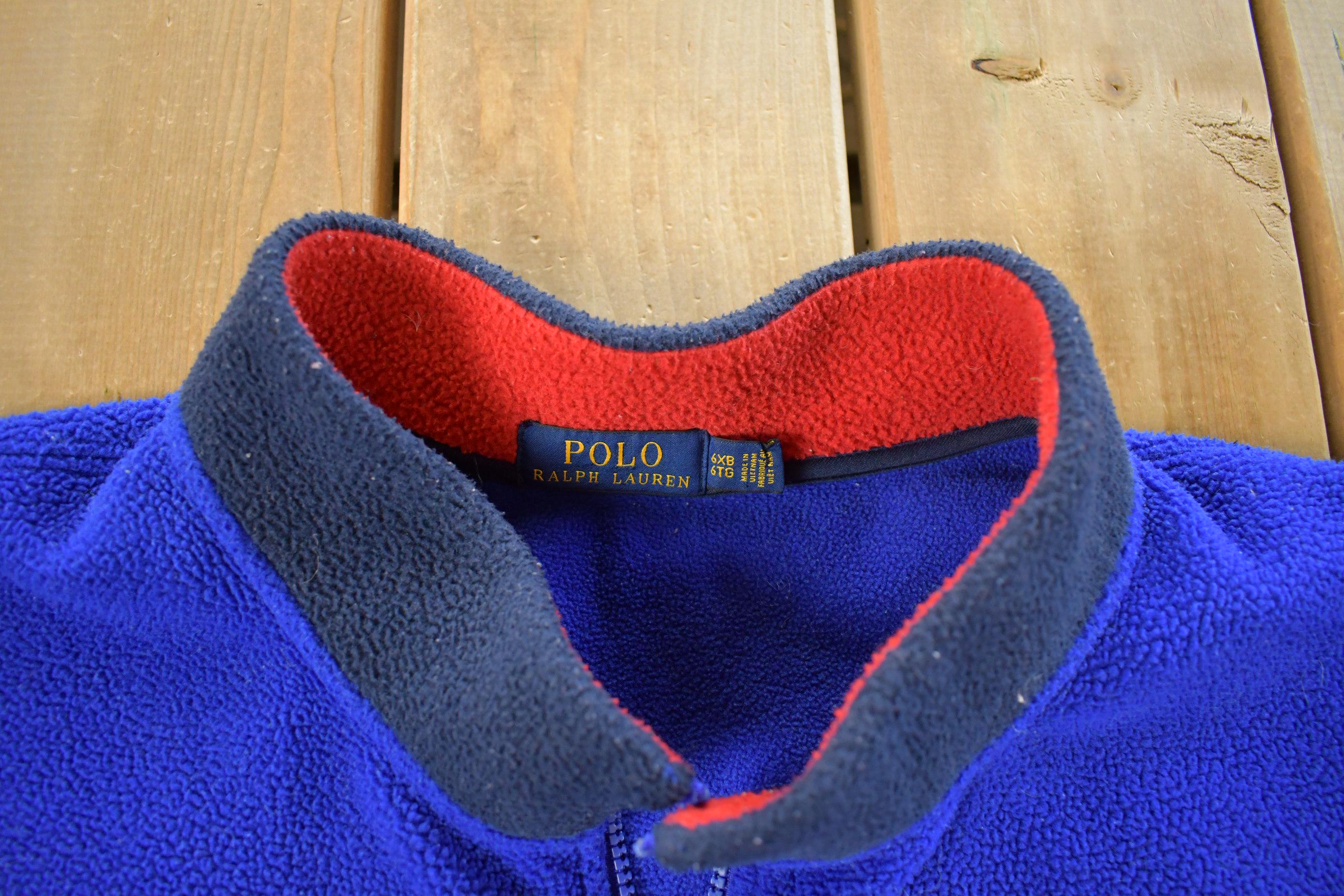 Vintage 2000s Polo Ralph Lauren Embroidered Fleece Sweater Men's 6XL - Image 5