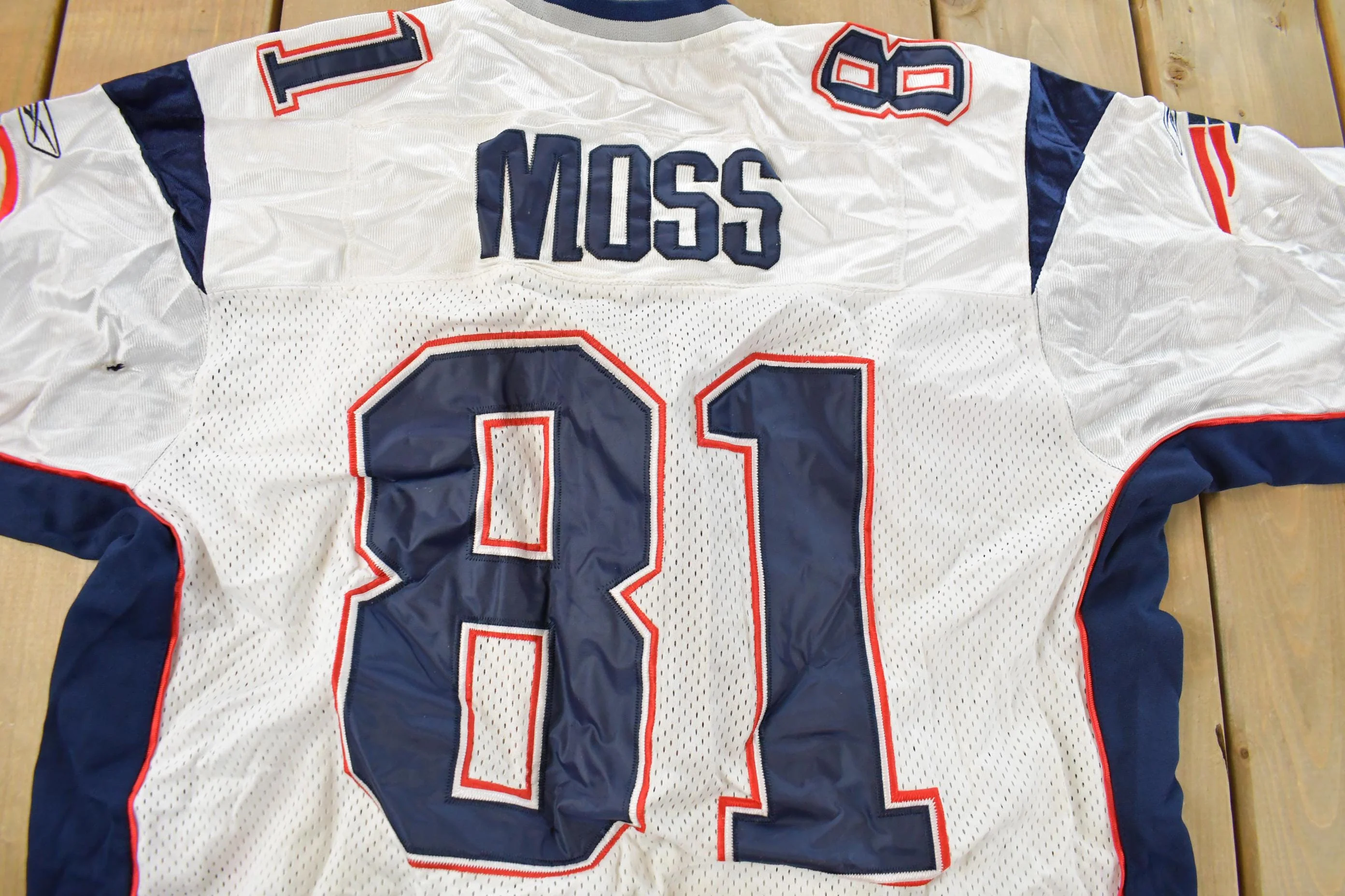 Vintage 2000s Randy Moss New England Patriots Reebok NFL On Field Stitched Jersey Men's XL - Image 8