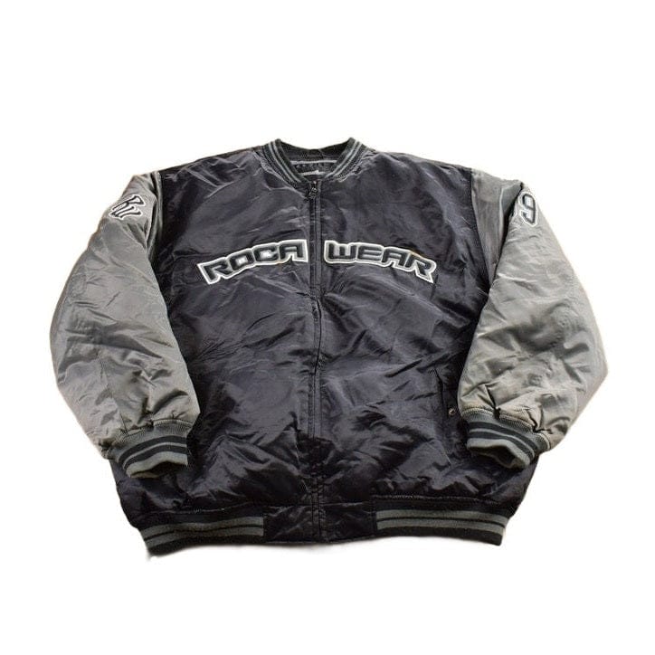 Vintage 2000s Rocawear Embroidered Zip Up Satin Jacket Men's 2XL