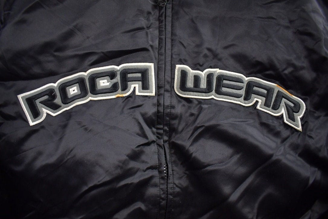 Vintage 2000s Rocawear Embroidered Zip Up Satin Jacket Men's 2XL - Image 3