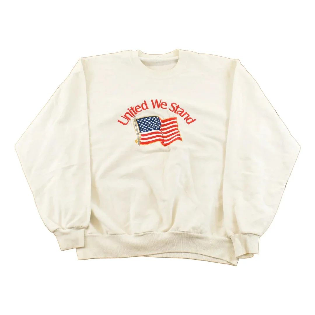 Vintage 2001 September 11th American Flag United We Stand Souvenir Crewneck Sweatshirt Men's Large