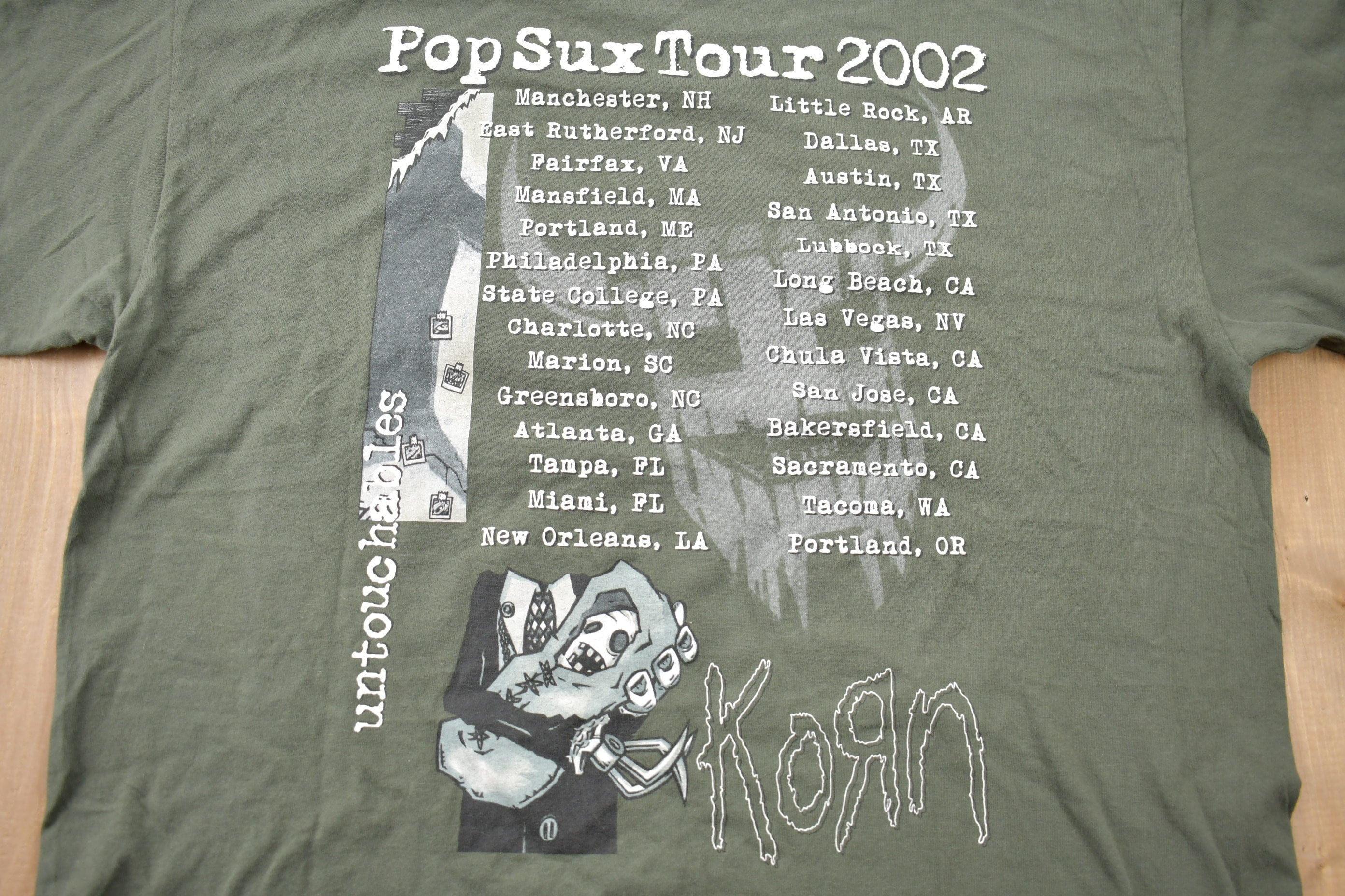 Vintage 2002 Korn Untouchables Pop Sux Tour Band T-shirt Men's XL - Image 5