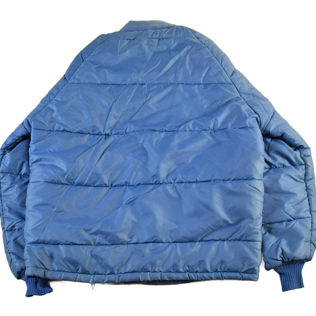 Vintage 80s Blue Nylon Puffer Jacket - Men's Medium - Image 2