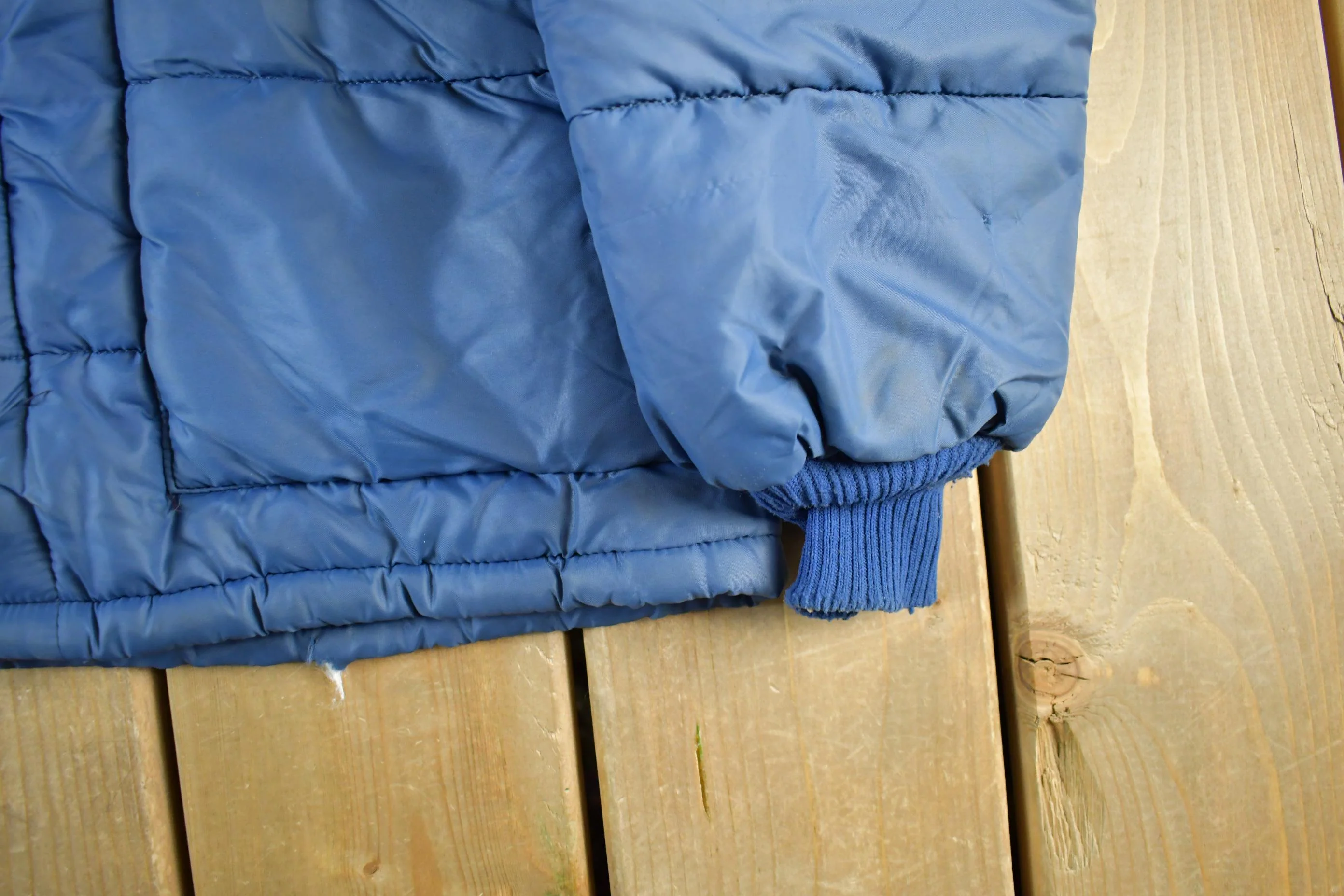 Vintage 80s Blue Nylon Puffer Jacket - Men's Medium - Image 3