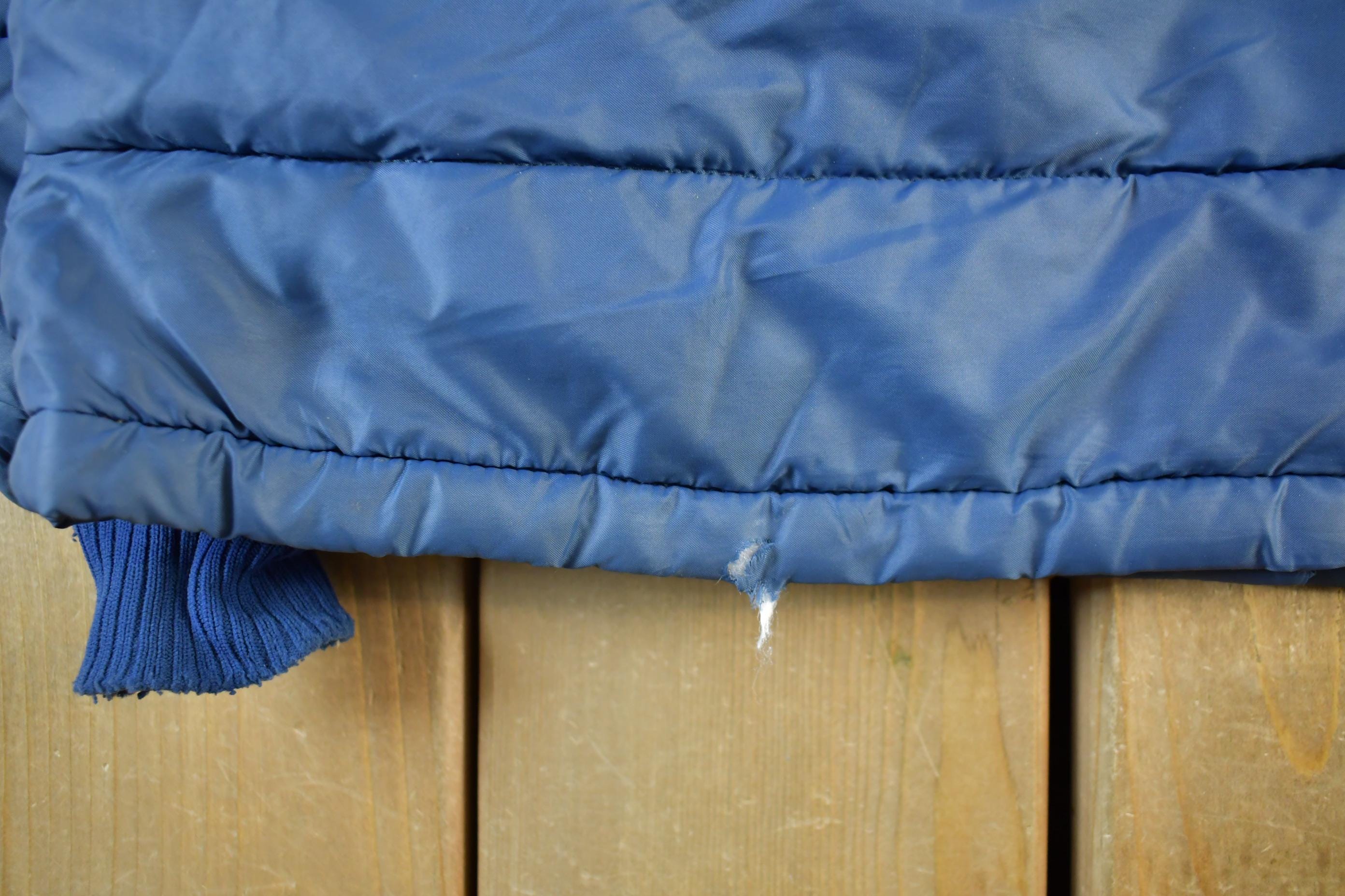 Vintage 80s Blue Nylon Puffer Jacket - Men's Medium - Image 5