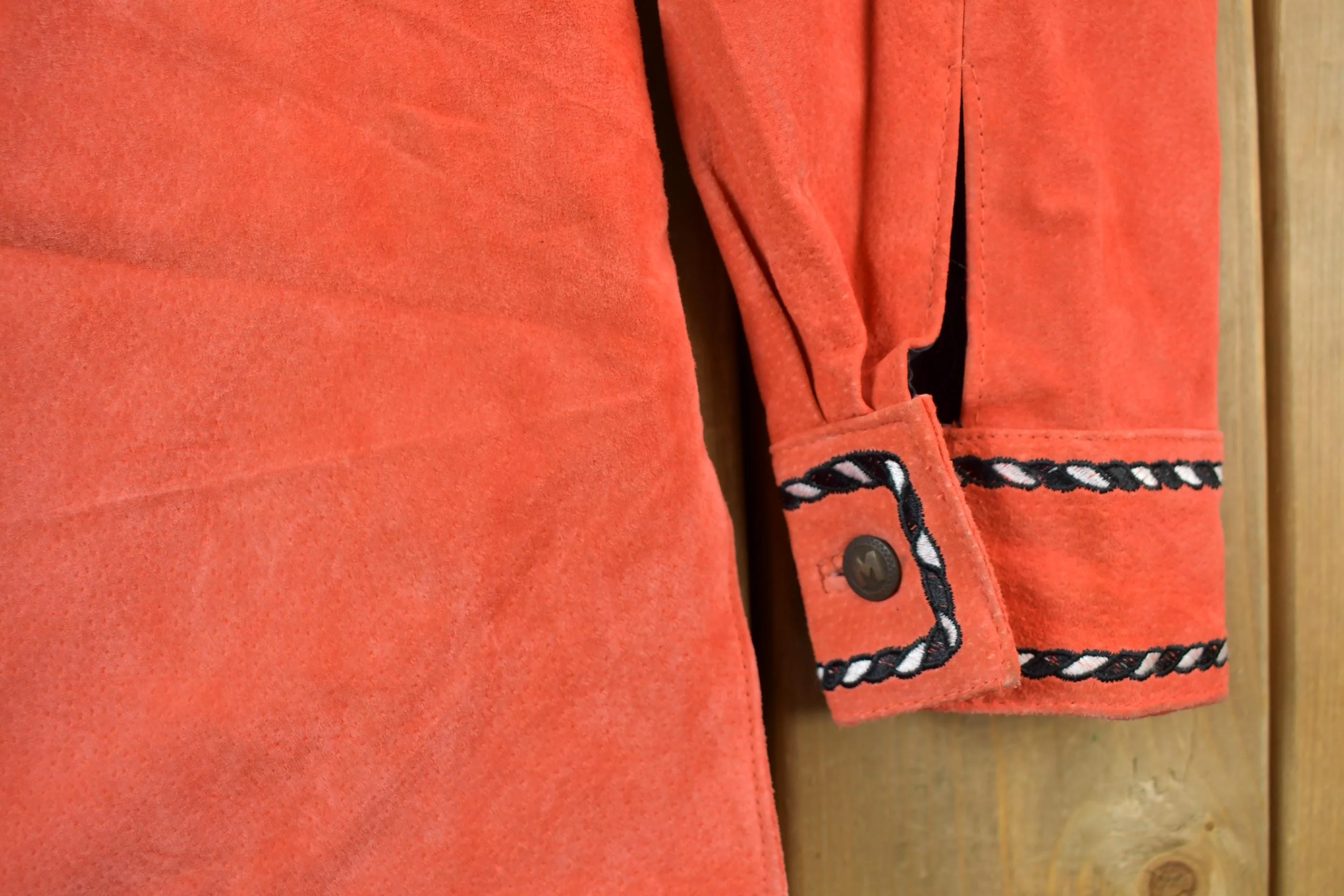 Vintage 80's Bob Mackie Western Button Up Suede Shirt - Image 7