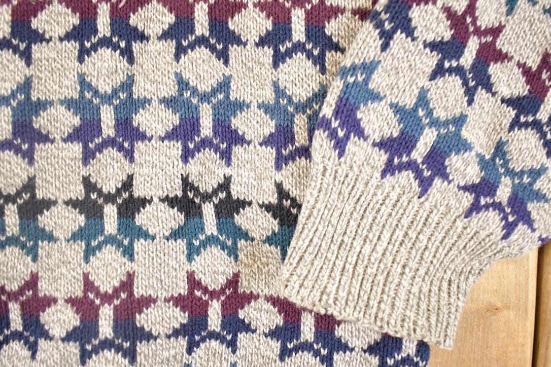 Vintage 90s Abstract Knit Sweater Men's XL - Funky Pullover - Image 3