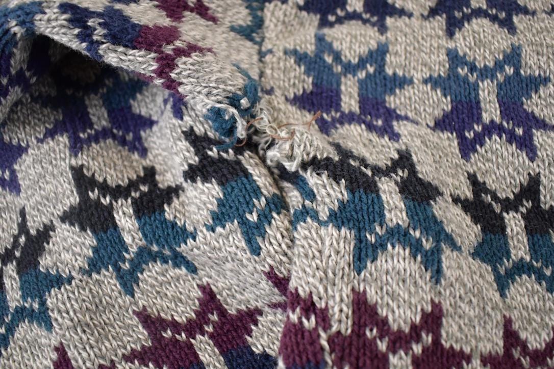 Vintage 90s Abstract Knit Sweater Men's XL - Funky Pullover - Image 4