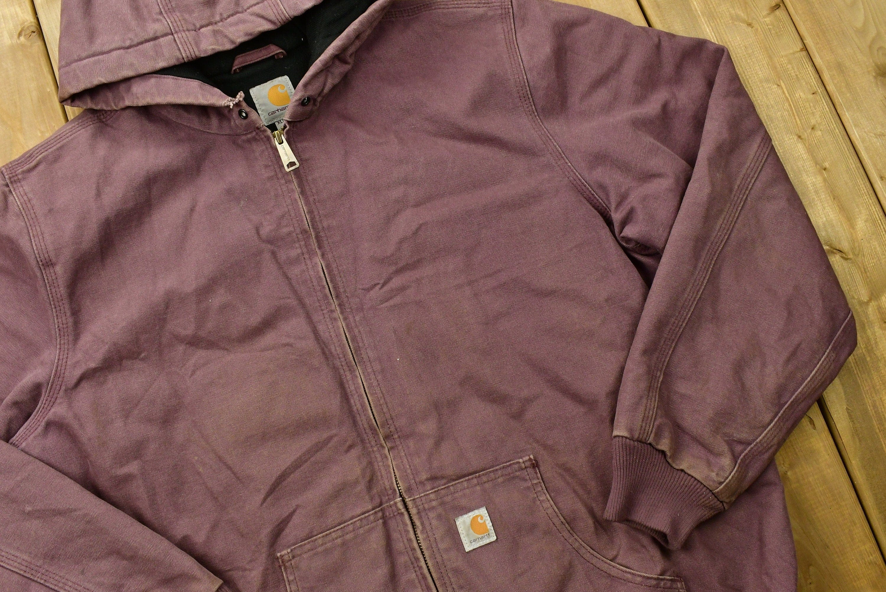 Vintage 1990s Carhartt Hooded Work Jacket Women's XL - Image 3