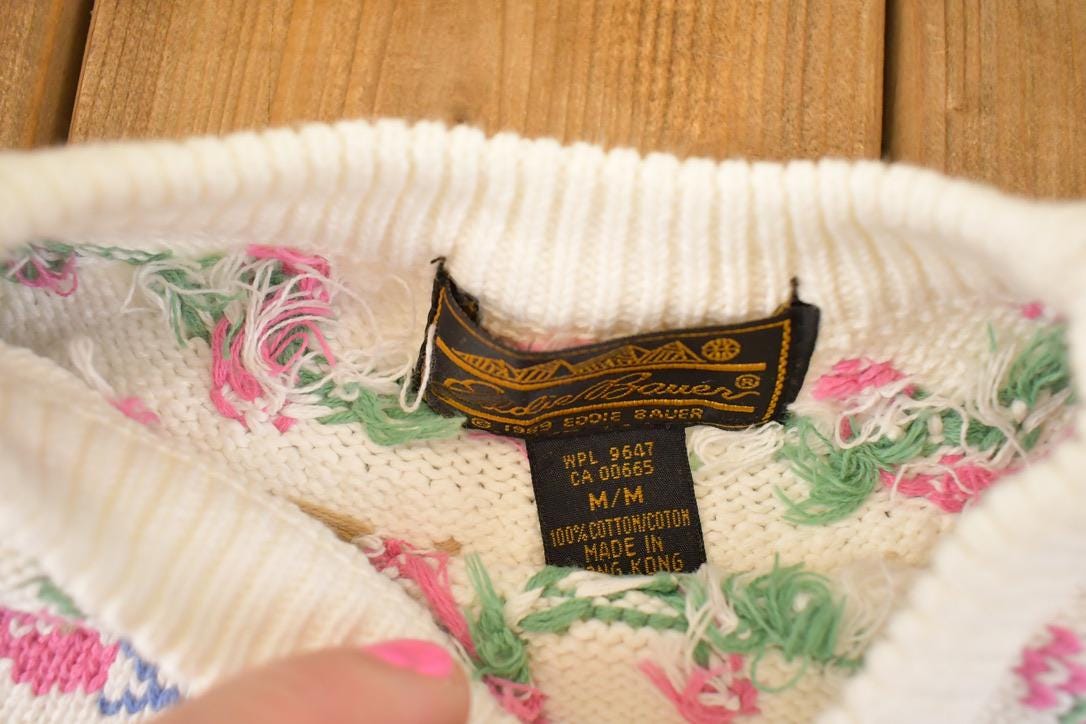 Vintage 90s Eddie Bauer Knit Sweater: Duck Pattern, Women's M - Image 5
